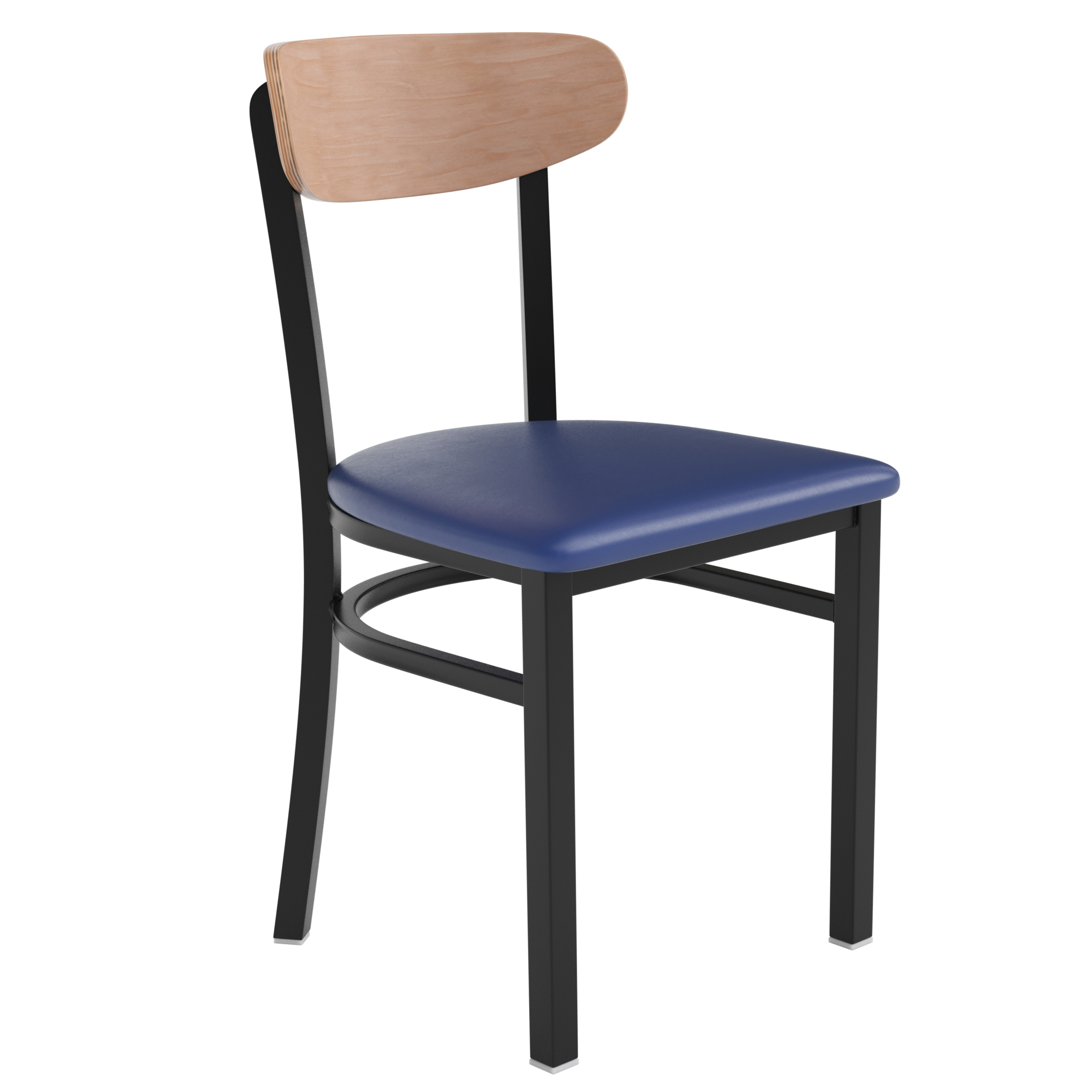 Flash Furniture, Blue Vinyl Seat Dining Chair - Natural Wood Back, Primary Color Blue, Included (qty.) 1, Model XUDG6V5BLVNAT