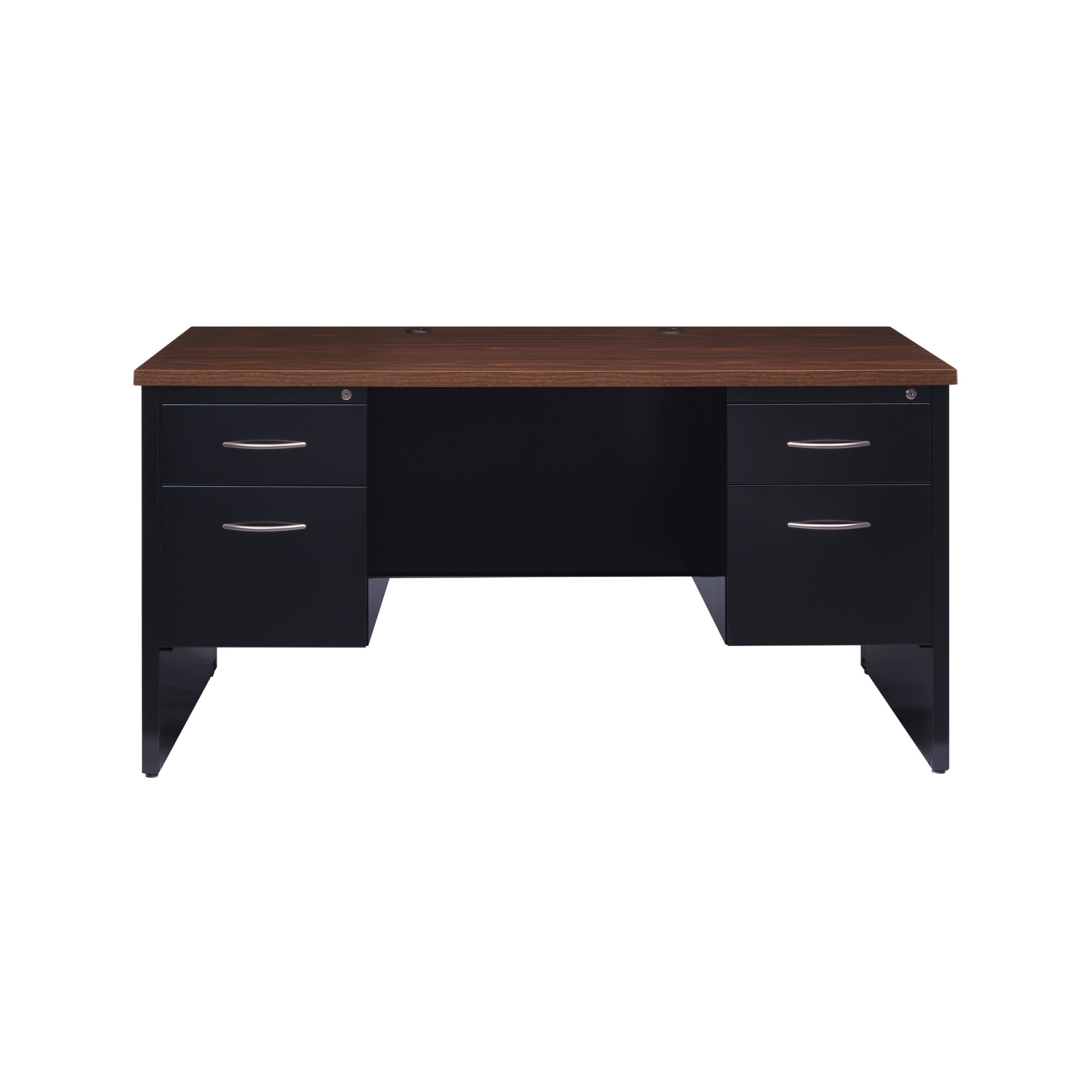 Hirsh Industries, Executive Modular Double Ped File Office Desk, Width 60 in, Height 29.5 in, Depth 30 in, Model 20533