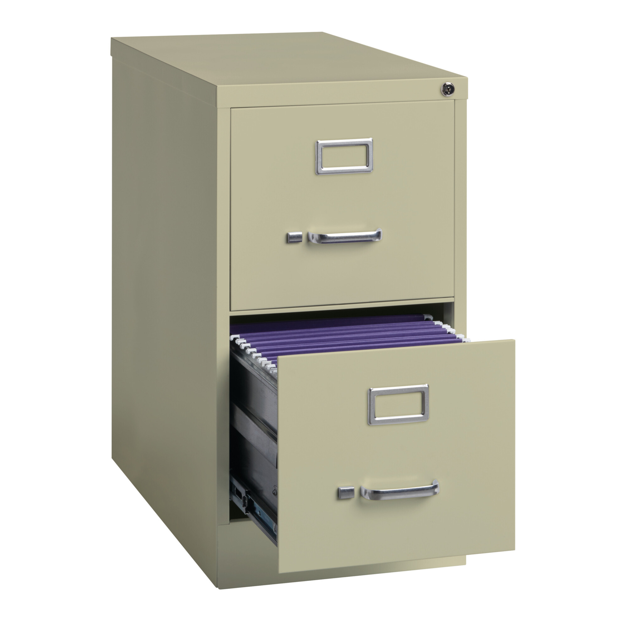 Hirsh Industries, 2 Drawer Letter W File Cabinet, Commercial Grade, Width 15 in, Depth 25 in, Height 28.375 in, Model 14409