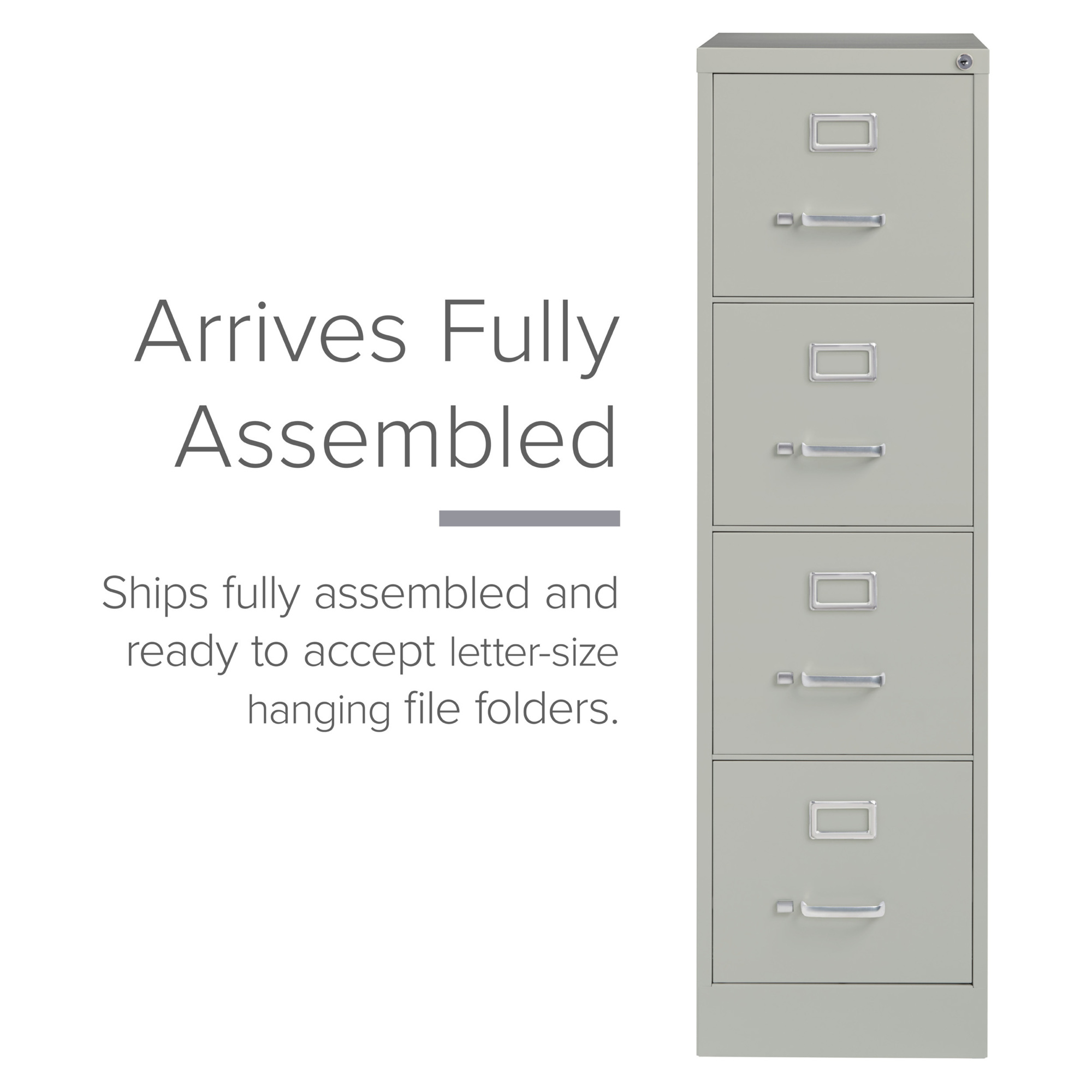 Hirsh Industries, 4 Drawer Letter W File Cabinet, Commercial Grade, Width 15 in, Depth 22 in, Height 52 in, Model 22733