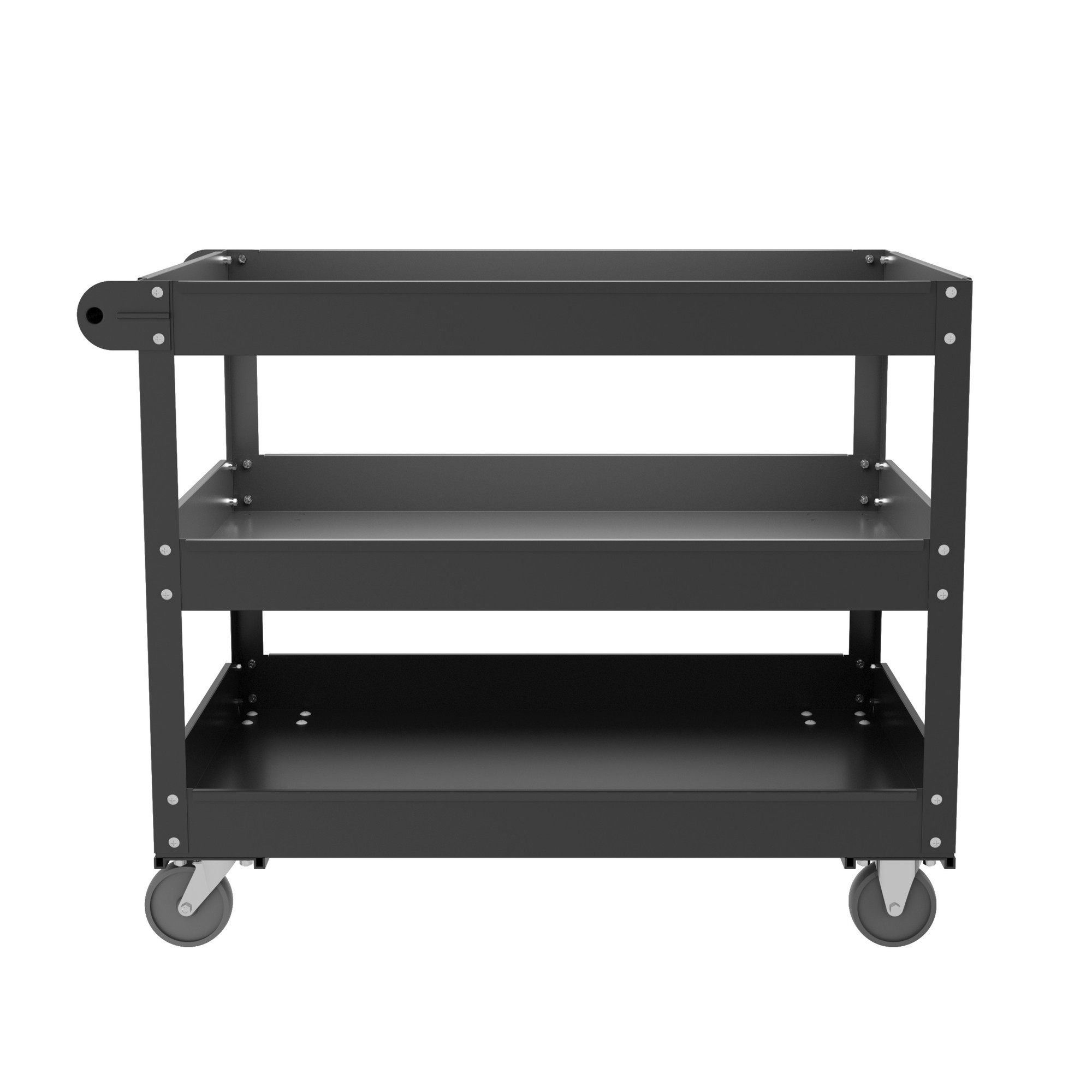 Hirsh Industries, 3 Shelf Ready-To-Assemble Steel Utility Cart, Color Gray, Material Steel, Shelves (qty.) 0, Model 24074