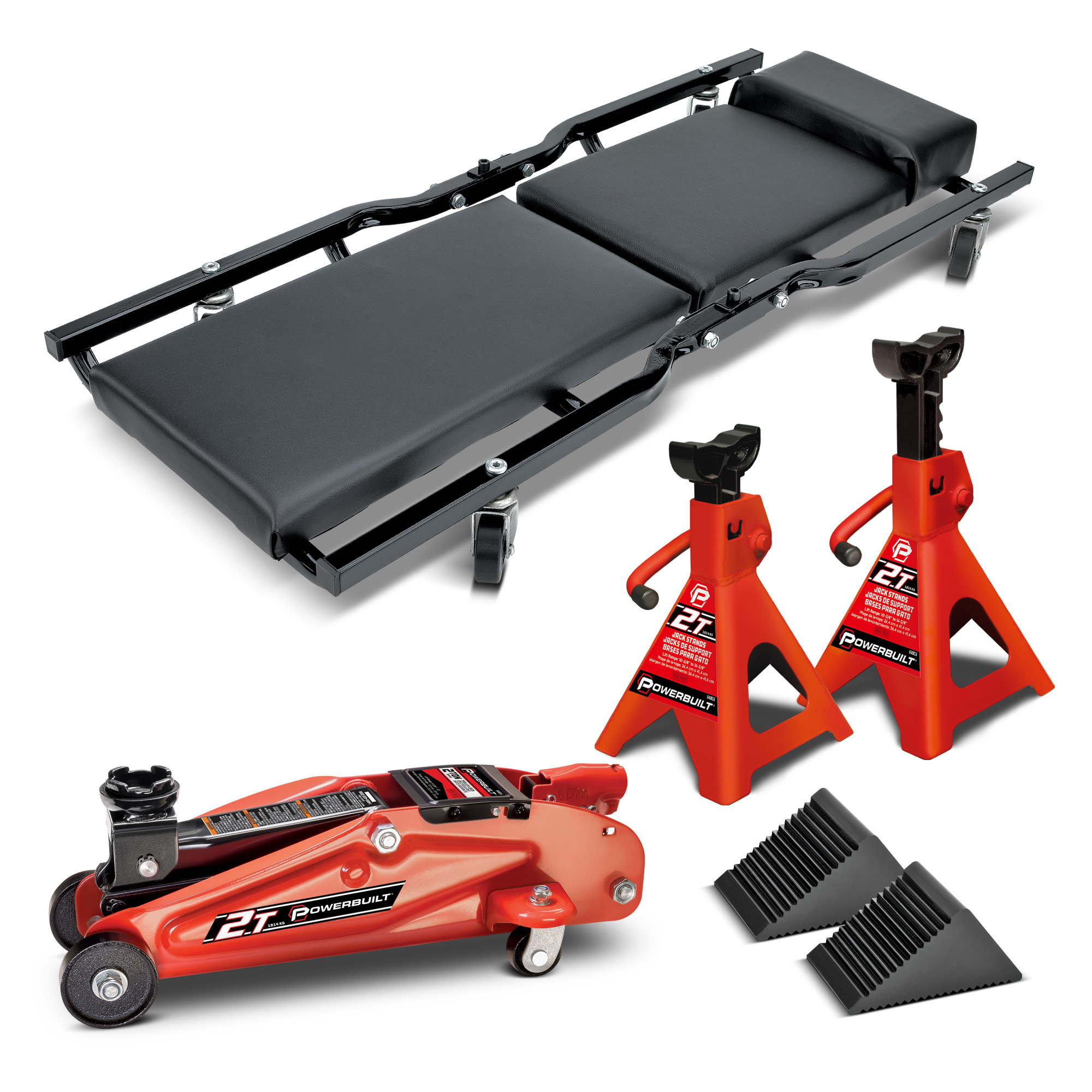 Powerbuilt, 6 Piece Floor Creeper and Jack Set, Capacity 250 lb, Model 640816