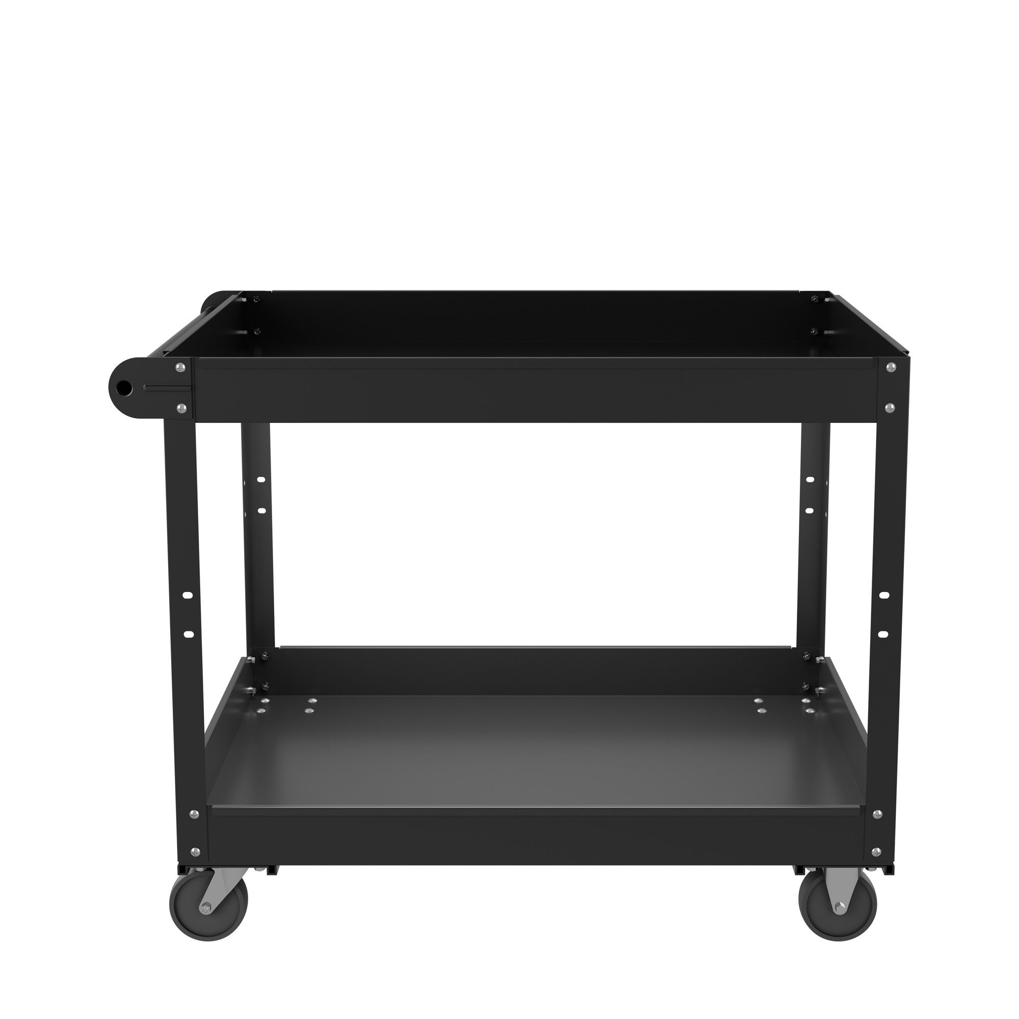 Hirsh Industries, 2 Shelf Ready-To-Assemble Steel Utility Cart, Color Black, Material Steel, Shelves (qty.) 2, Model 22641