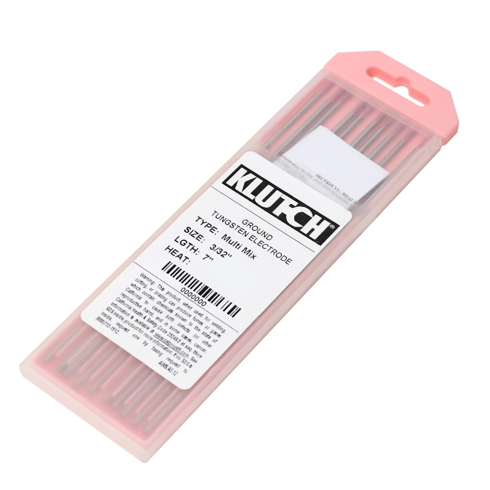 Klutch Multi-Mix EWG Tungsten Electrodes, 3/32Inch Diameter x 7Inch, 10-Pack