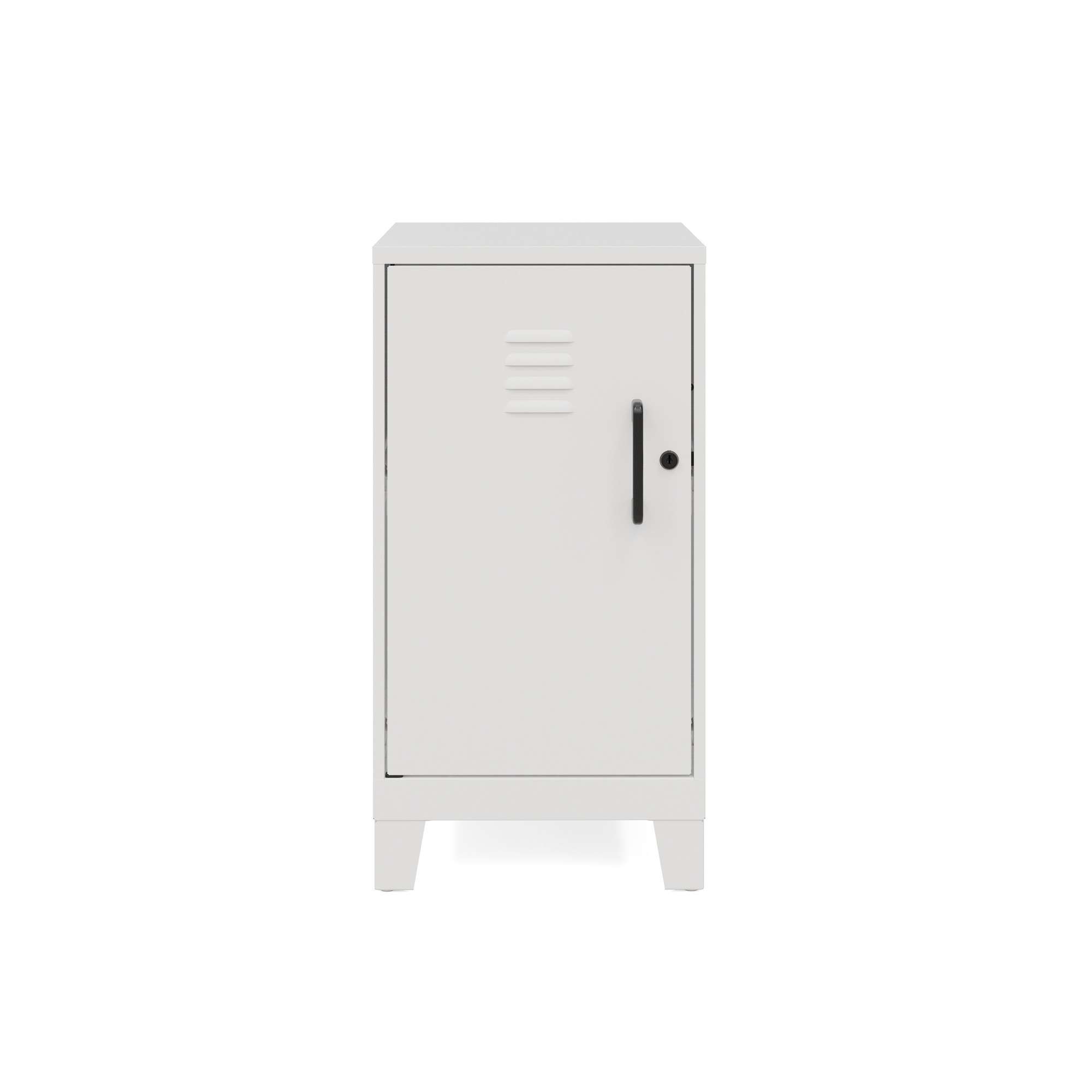 Hirsh Industries, 2 Shelf Mini Storage Locker Cabinet, Height 27.5 in, Width 14.25 in, Color Off White, Model 25220