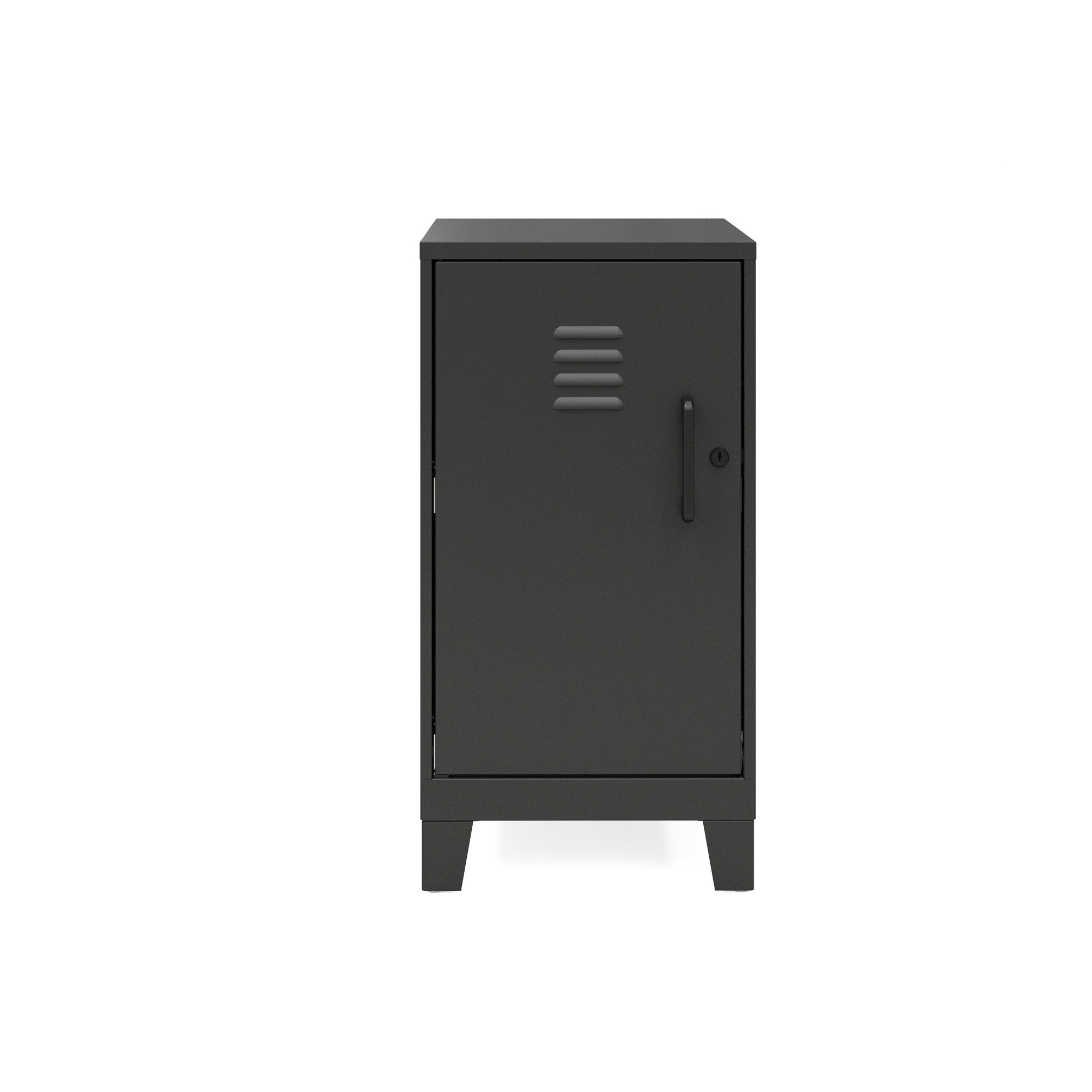 Hirsh Industries, 2 Shelf Mini Storage Locker Cabinet, Height 27.5 in, Width 14.25 in, Color Black, Model 25219
