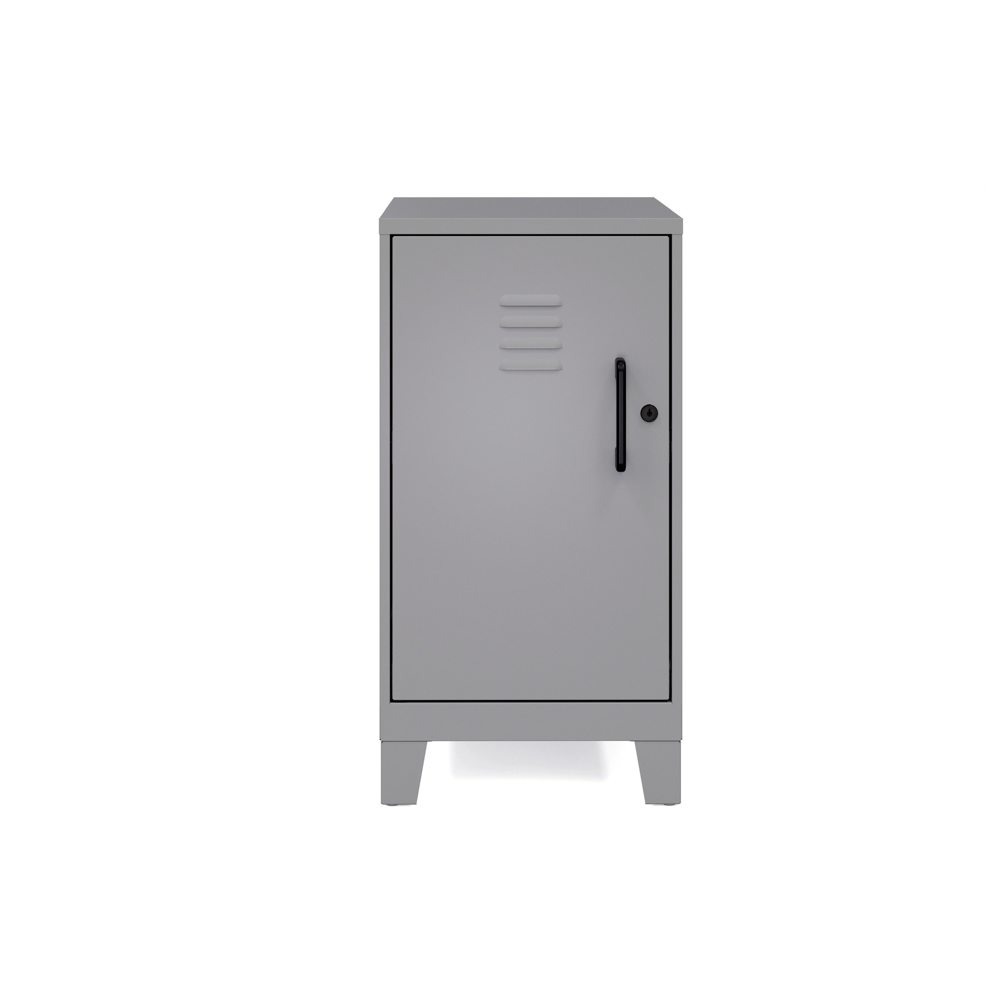 Hirsh Industries, 2 Shelf Mini Storage Locker Cabinet, Height 27.5 in, Width 14.25 in, Color Silver, Model 25221