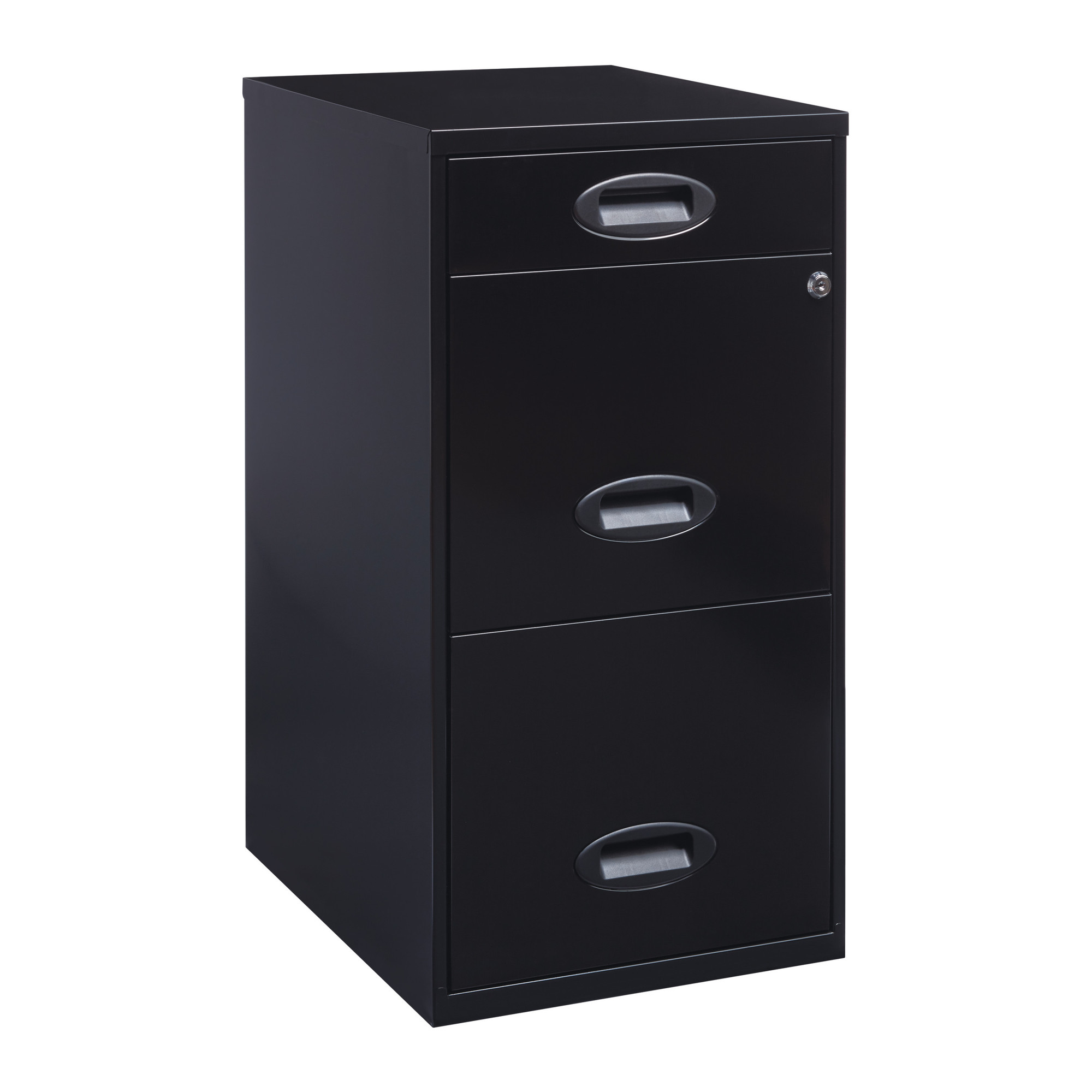 Hirsh Industries, 3 Drawer Letter Width File Cabinet, Pencil Drawer, Width 14.25 in, Depth 18 in, Height 27.32 in, Model 21617