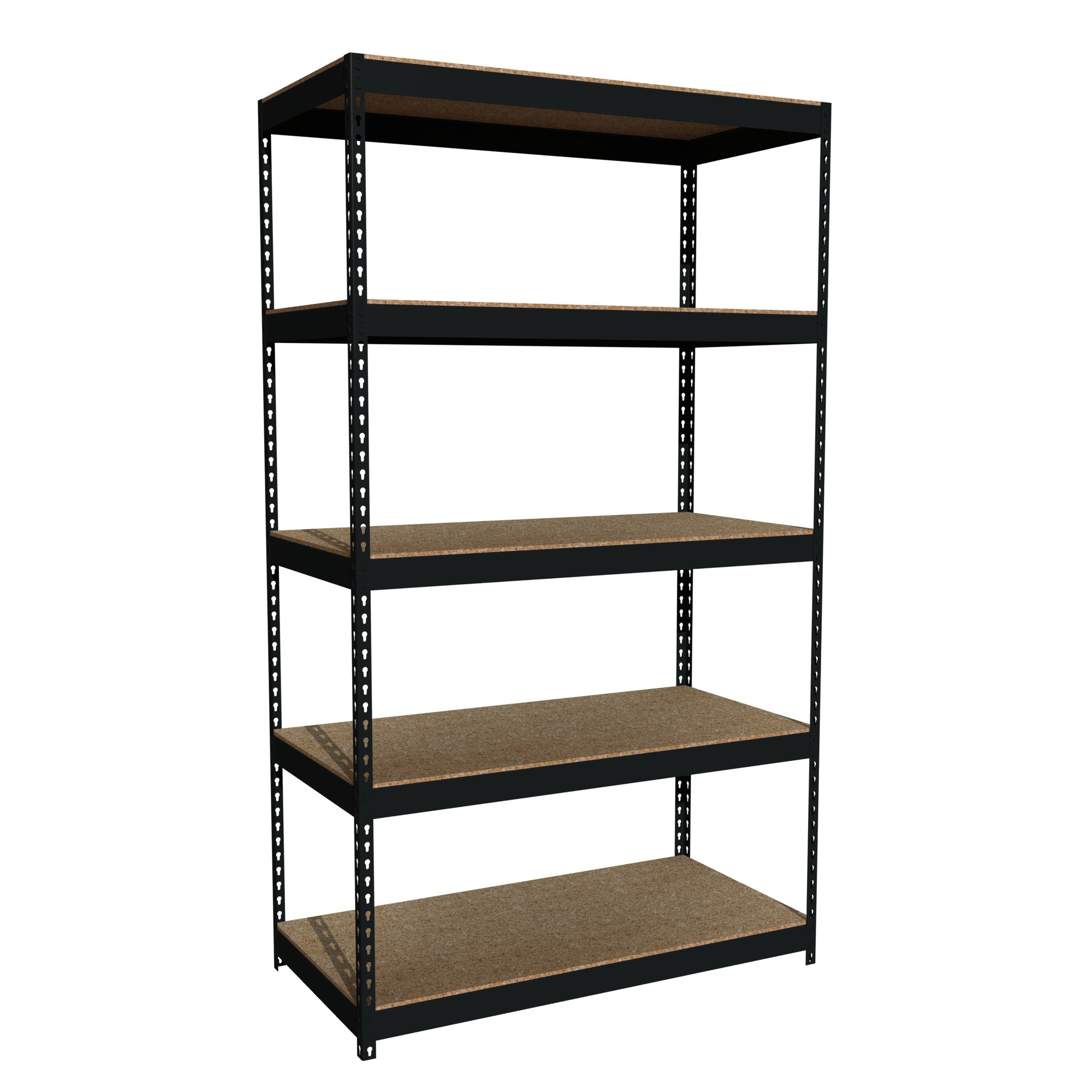 Hirsh Industries, 3800 Riveted Steel Shelving, 5-Shelf Unit, Width 48 in, Depth 24 in, Material Steel, Model 19454