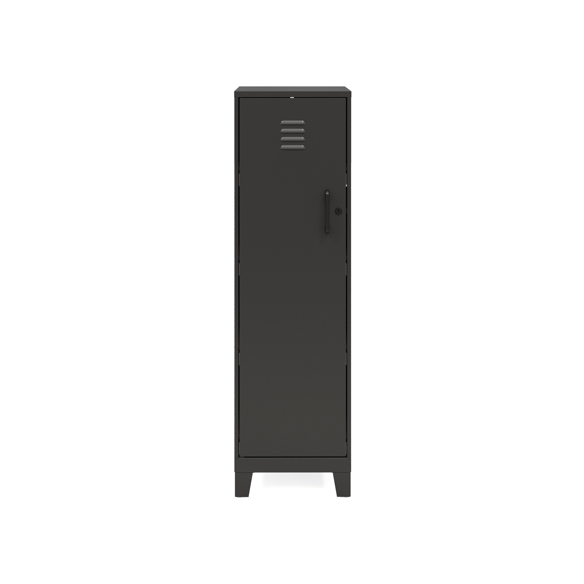 Hirsh Industries, 4 Shelf Storage Locker Cabinet, Height 49.38 in, Width 14.25 in, Color Black, Model 25225