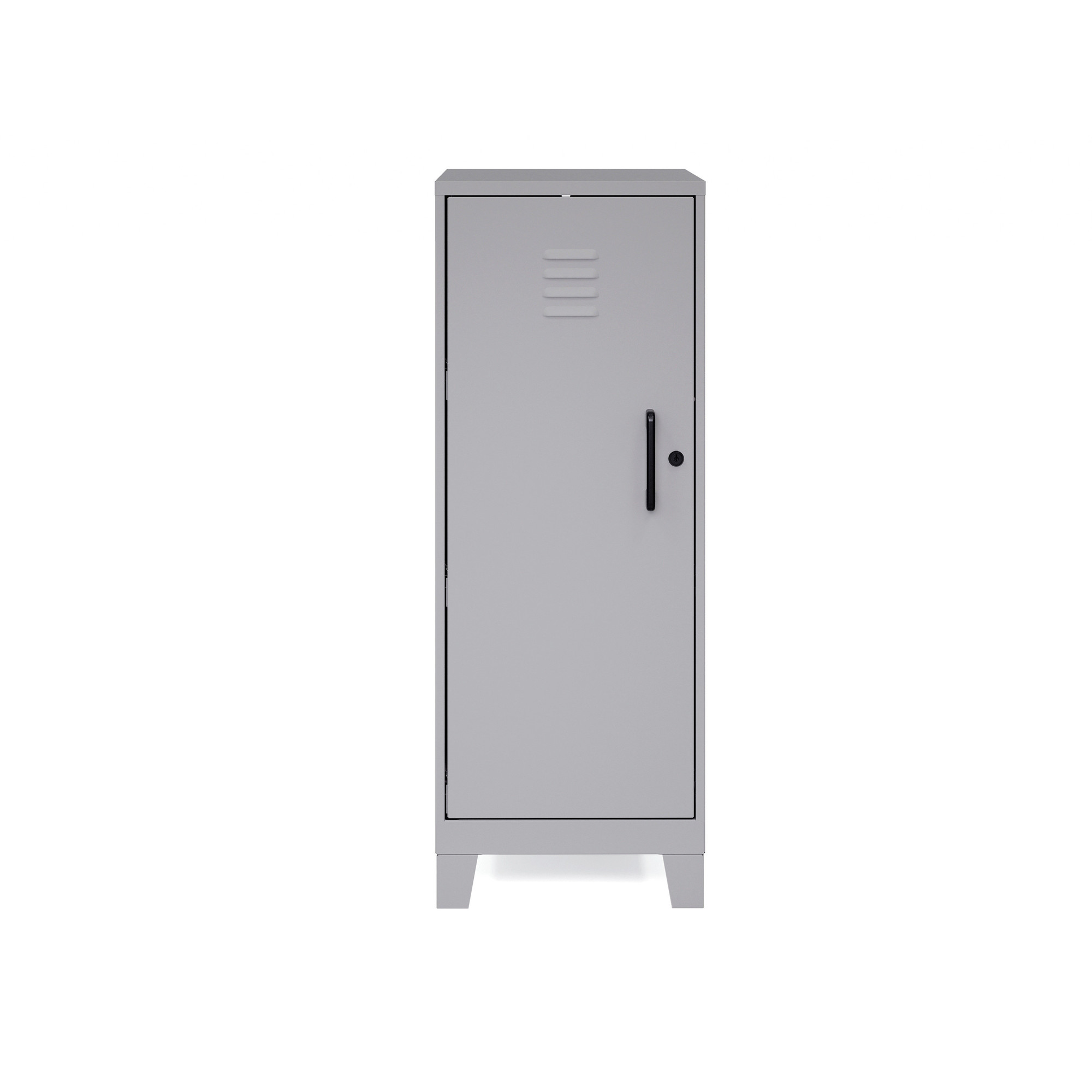 Hirsh Industries, 3 Shelf Storage Locker Cabinet, Height 38.5 in, Width 14.25 in, Color Silver, Model 25224
