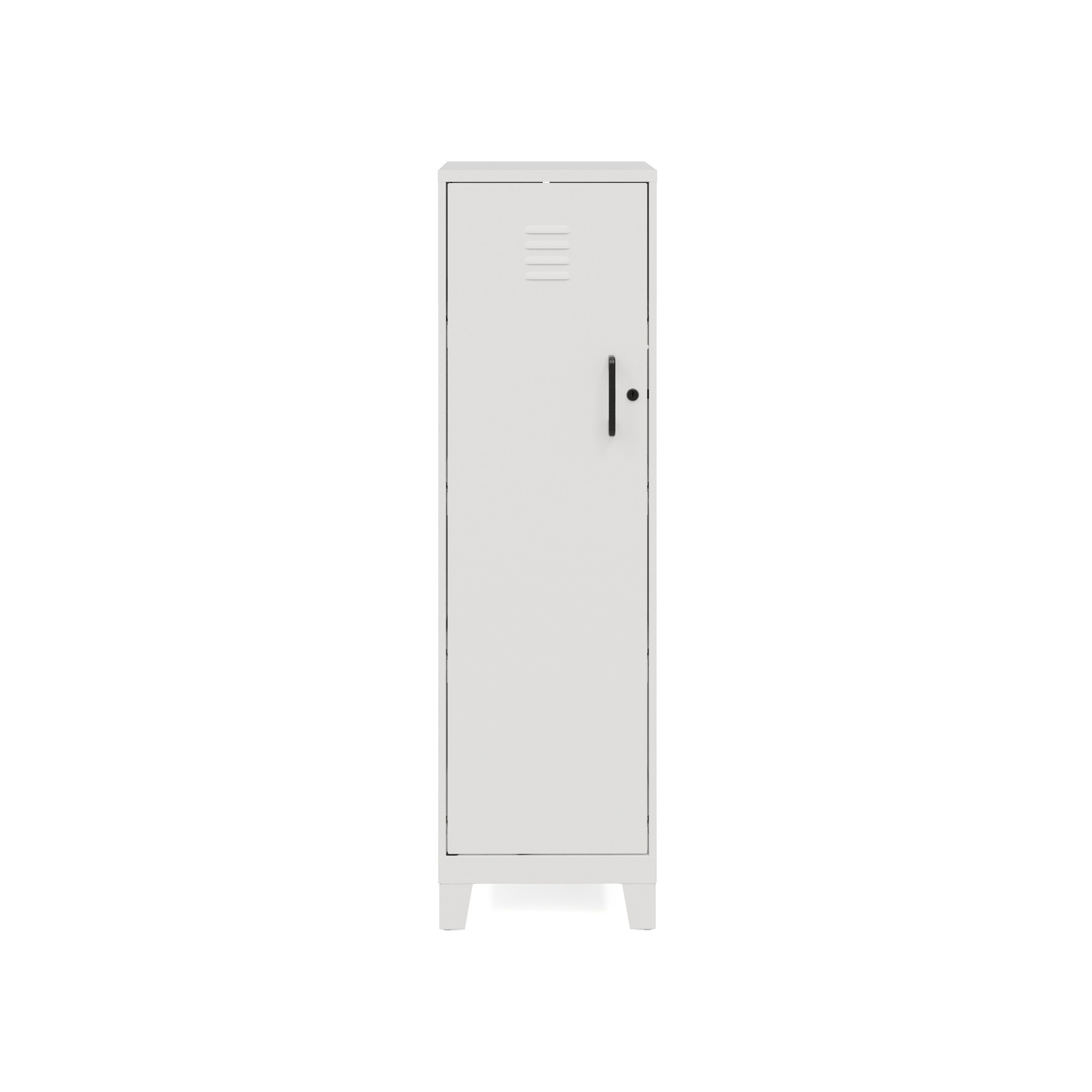 Hirsh Industries, 4 Shelf Storage Locker Cabinet, Height 49.38 in, Width 14.25 in, Color Off White, Model 25226