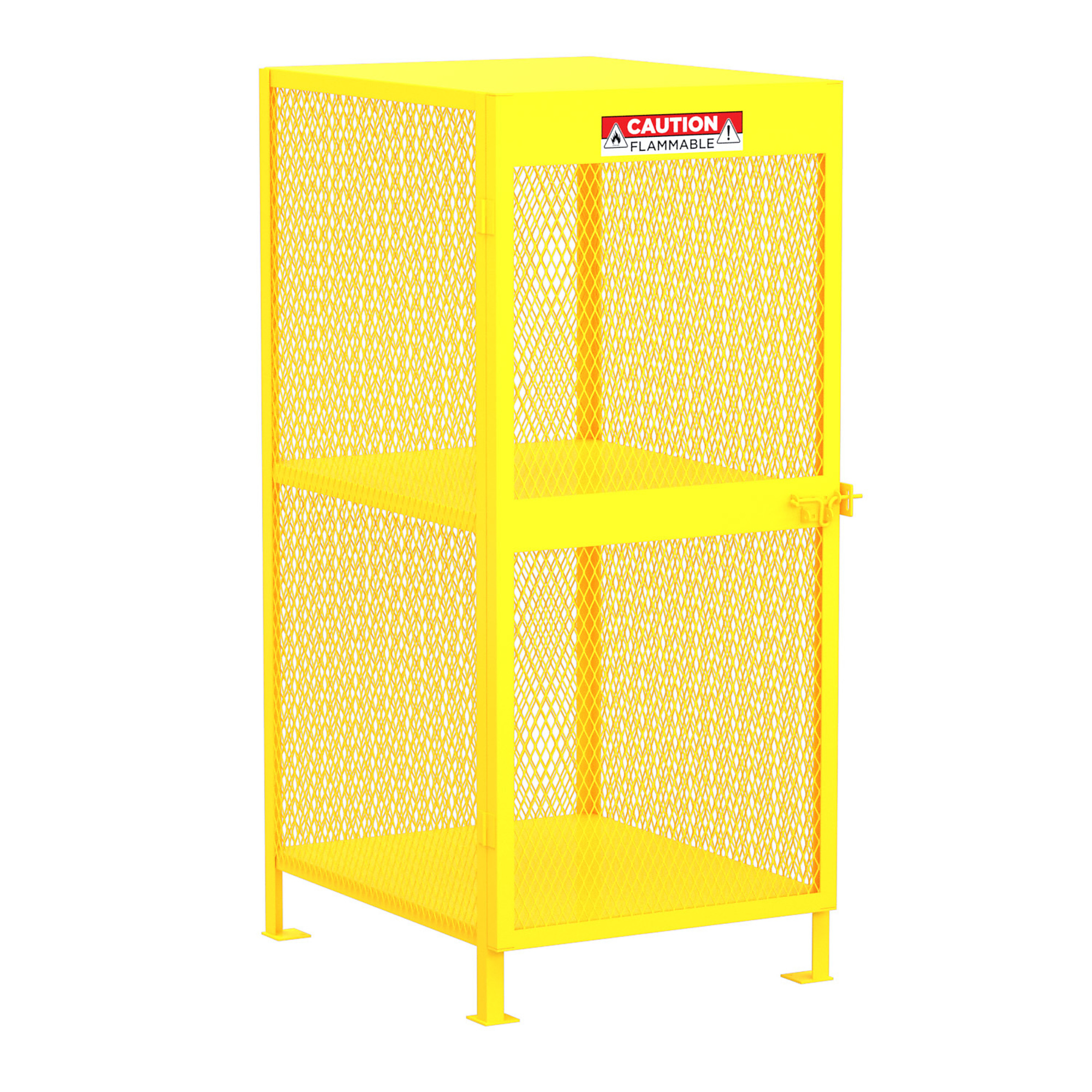 Valley Craft, Gas Cylinder Storage Cabinet, Height 71 in, Width 32 in, Color Yellow, Model F89047