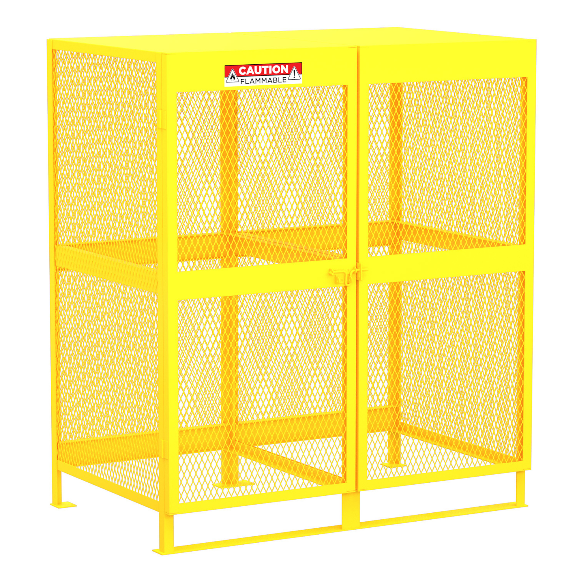 Valley Craft, Gas Cylinder Storage Cabinet, Height 71 in, Width 62 in, Color Yellow, Model F89044