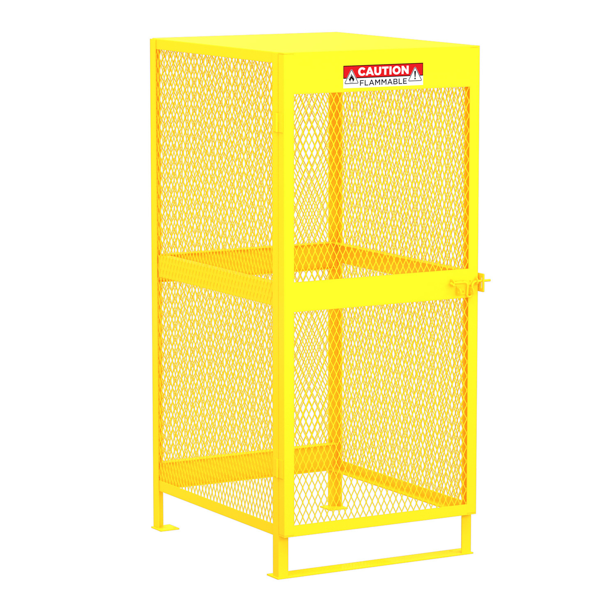 Valley Craft, Gas Cylinder Storage Cabinet, Height 71 in, Width 32 in, Color Yellow, Model F89045