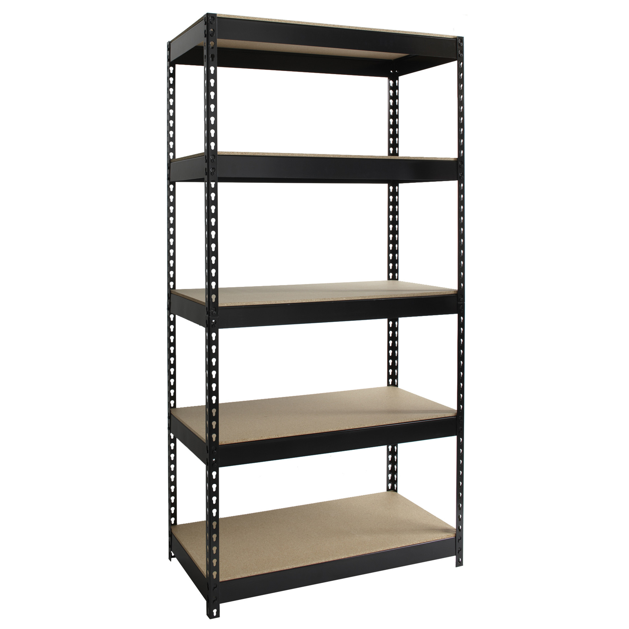 Hirsh Industries, 3800 Riveted Steel Shelving, 5-Shelf Unit, Width 36 in, Depth 18 in, Material Steel, Model 17127