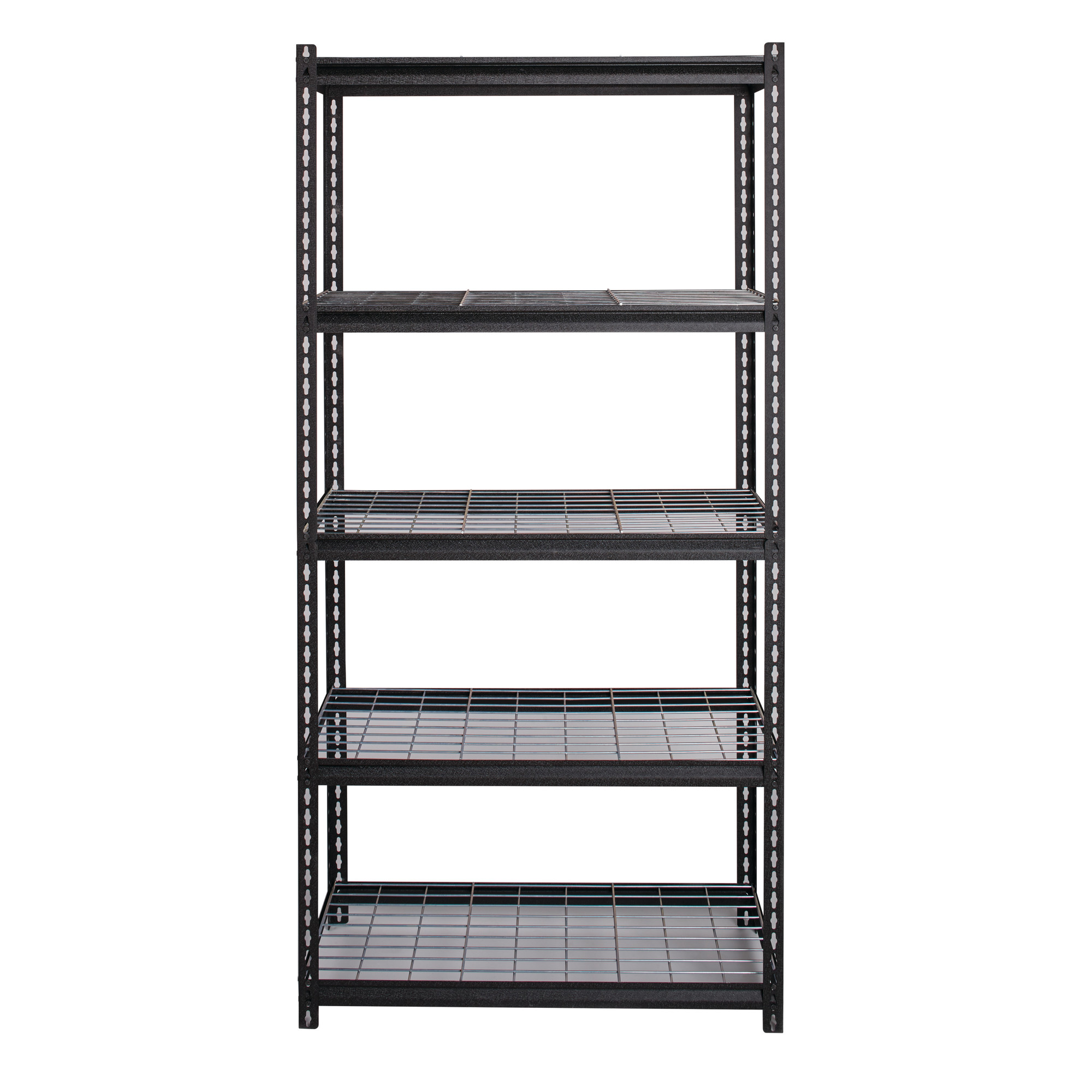 Hirsh Industries, 2300 Riveted Wire Deck Shelving, 5-Shelf Unit, Width 36 in, Depth 18 in, Material Steel, Model 22130