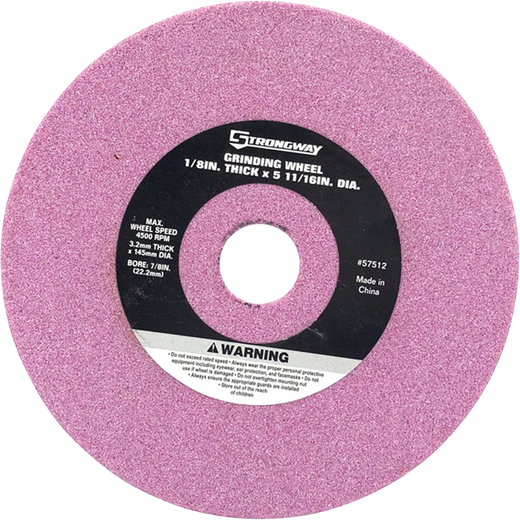 Strongway Grinding Wheel, 1/8Inch Thick x 5 11/16Inch Diameter