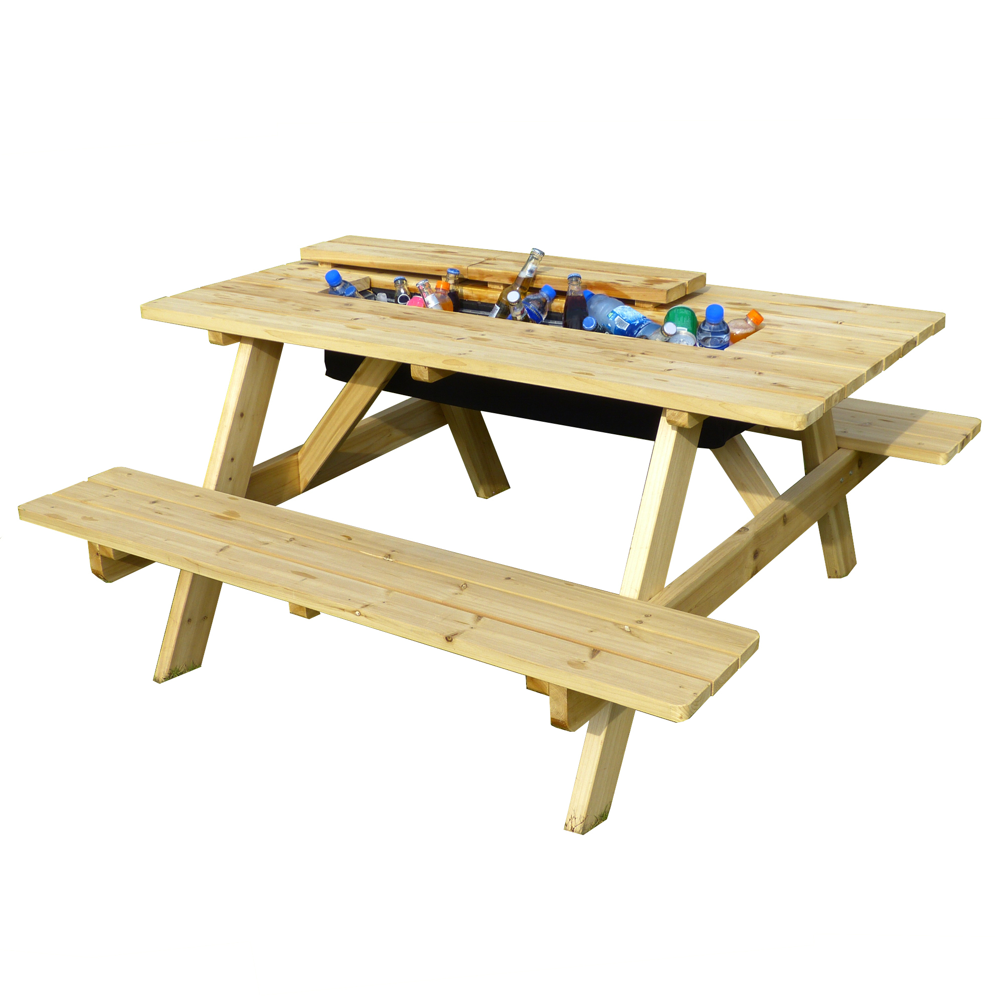 Merry Products, Cooler Picnic Table Kit, Primary Color Natural, Material Wood, Width 60.04 in, Model TBC010001910