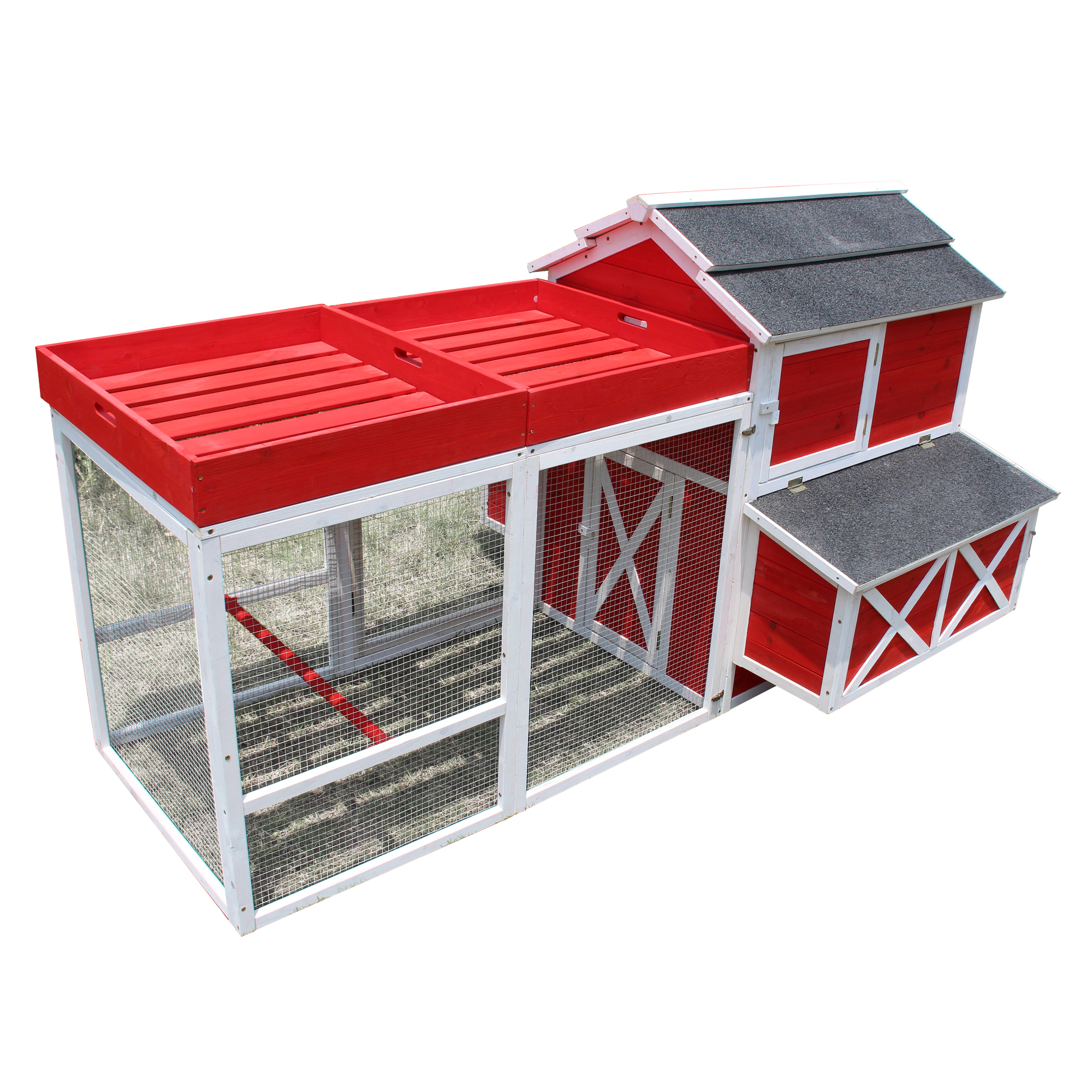 Merry Products, Red Barn Chicken Coop with Roof Top Planter, Model PTH0310010401