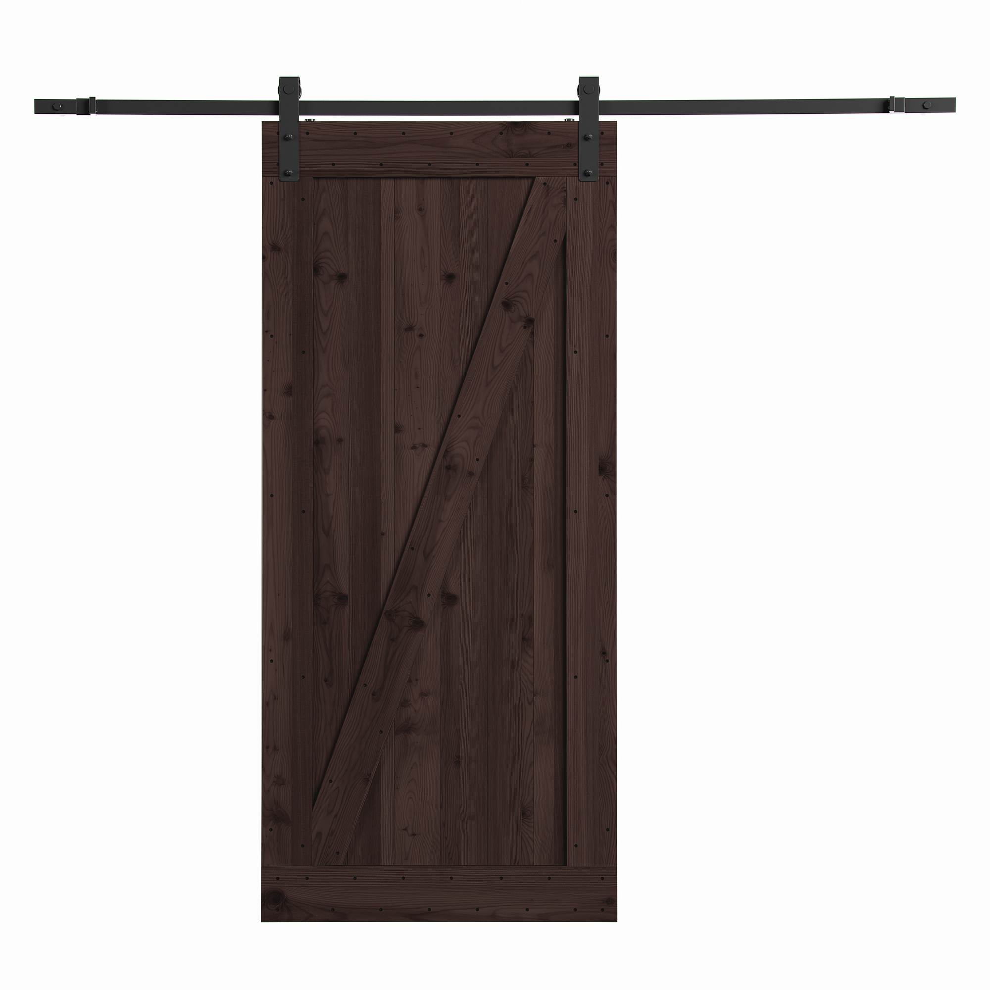 Merry Products, Farm Style Sliding Door, Distressed Smoke Finish, Length 84.06 in, Width 36.02 in, Model COV0022214210