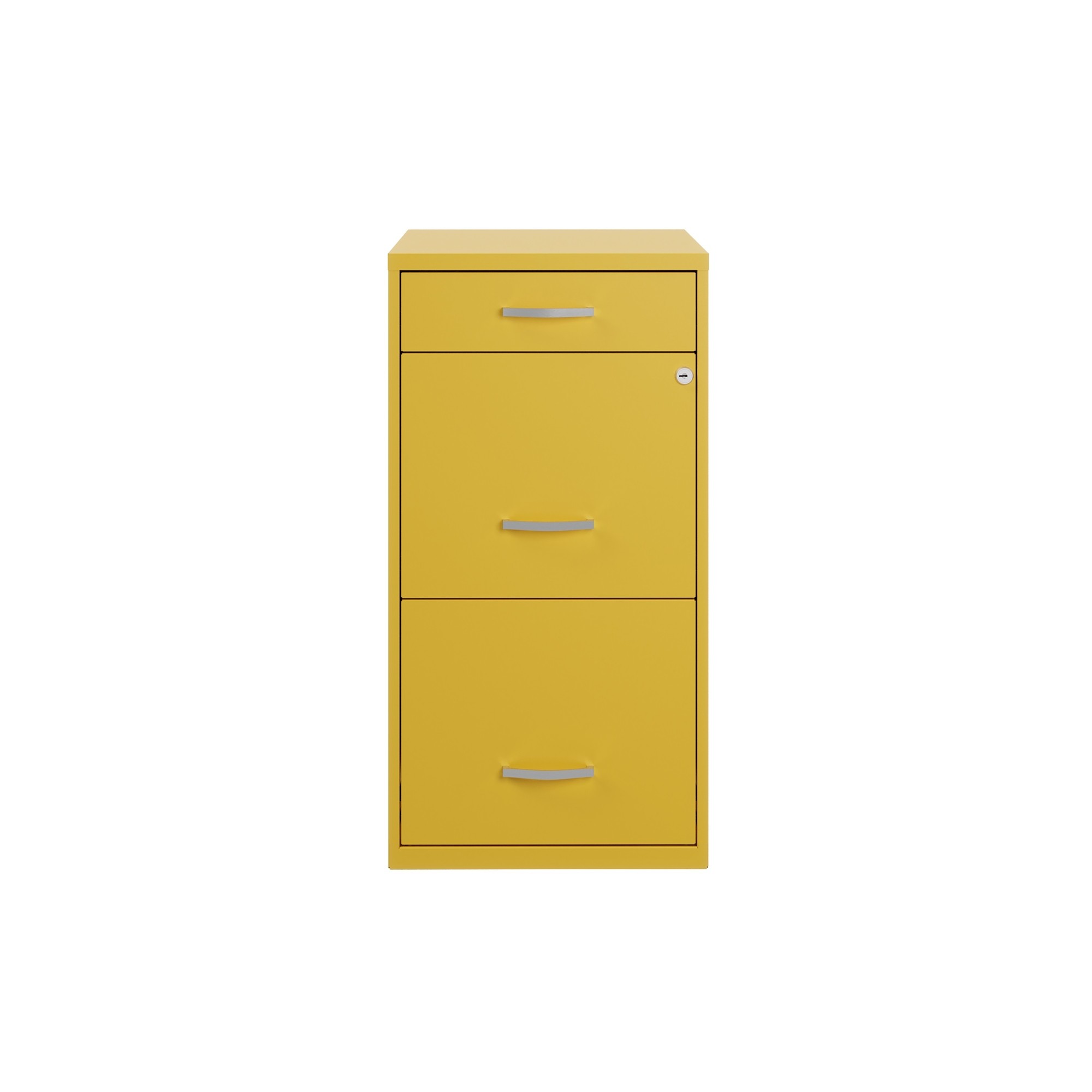 Hirsh Industries, 3 Drawer Letter Width File Cabinet, Pencil Drawer, Width 14.25 in, Depth 18 in, Height 27.32 in, Model 25280