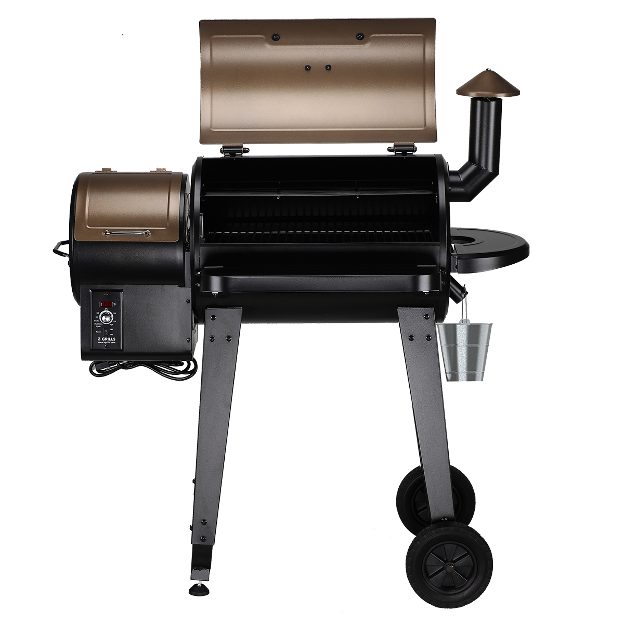 Z Grills, Wood Pellet Grill Smoker with side shelf, Fuel Type Pellet, Model ZPG-450A