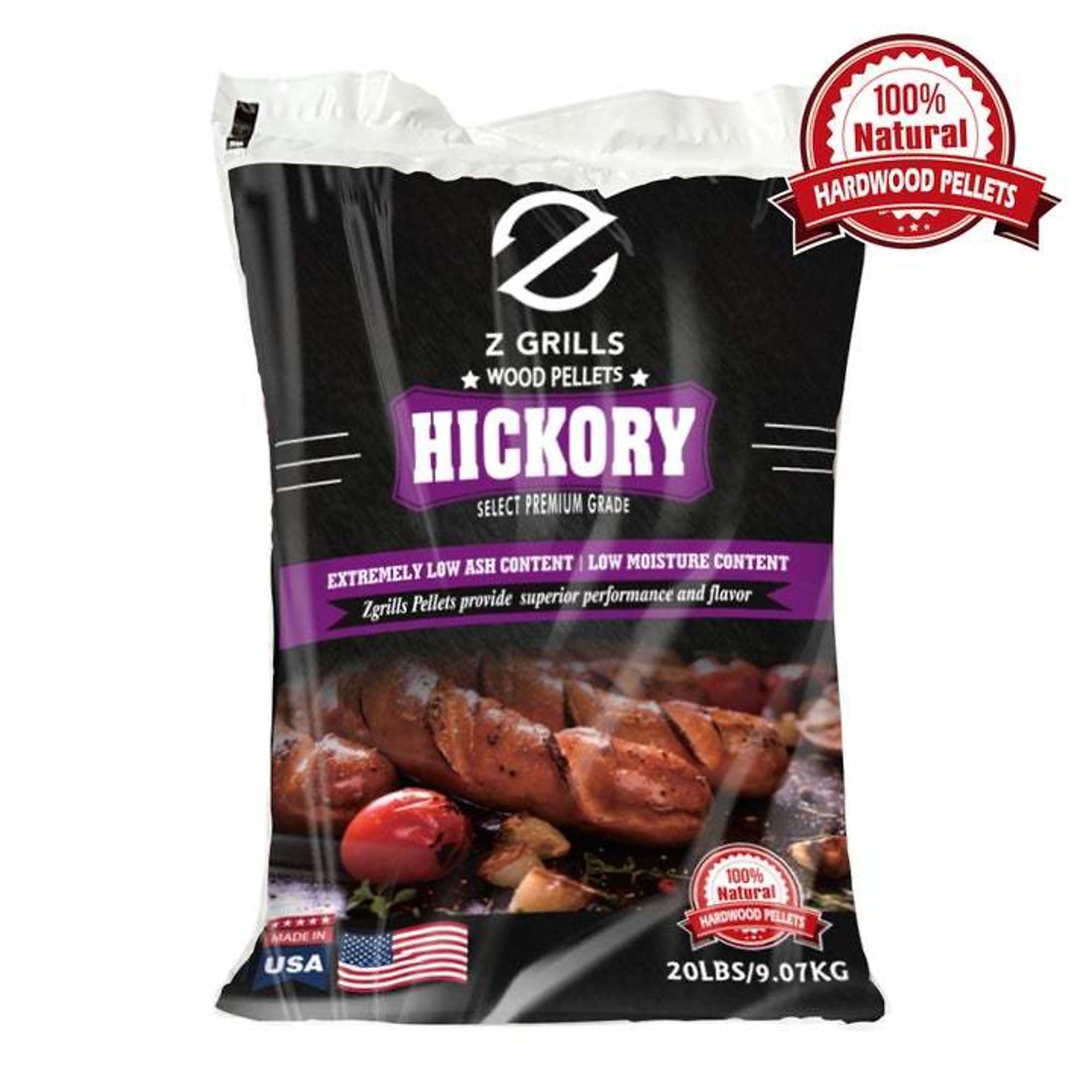Z Grills, Hickory BBQ Grill Pellets, Model WP-HICKORY-20