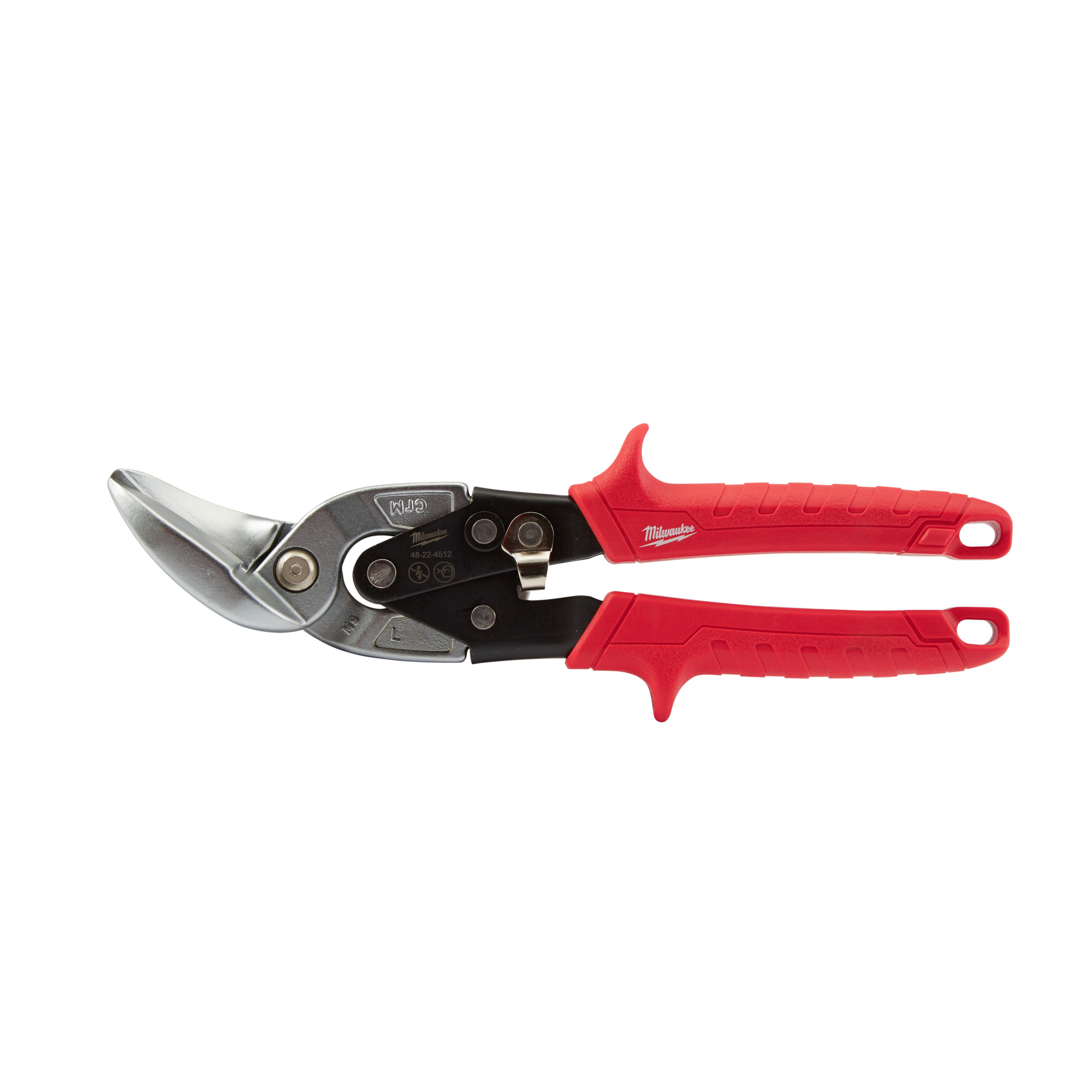 Milwaukee, Left Cutting Offset Aviation Snips, Blade Size 5 in, Tool Length 11.25 in, Model 48-22-4512