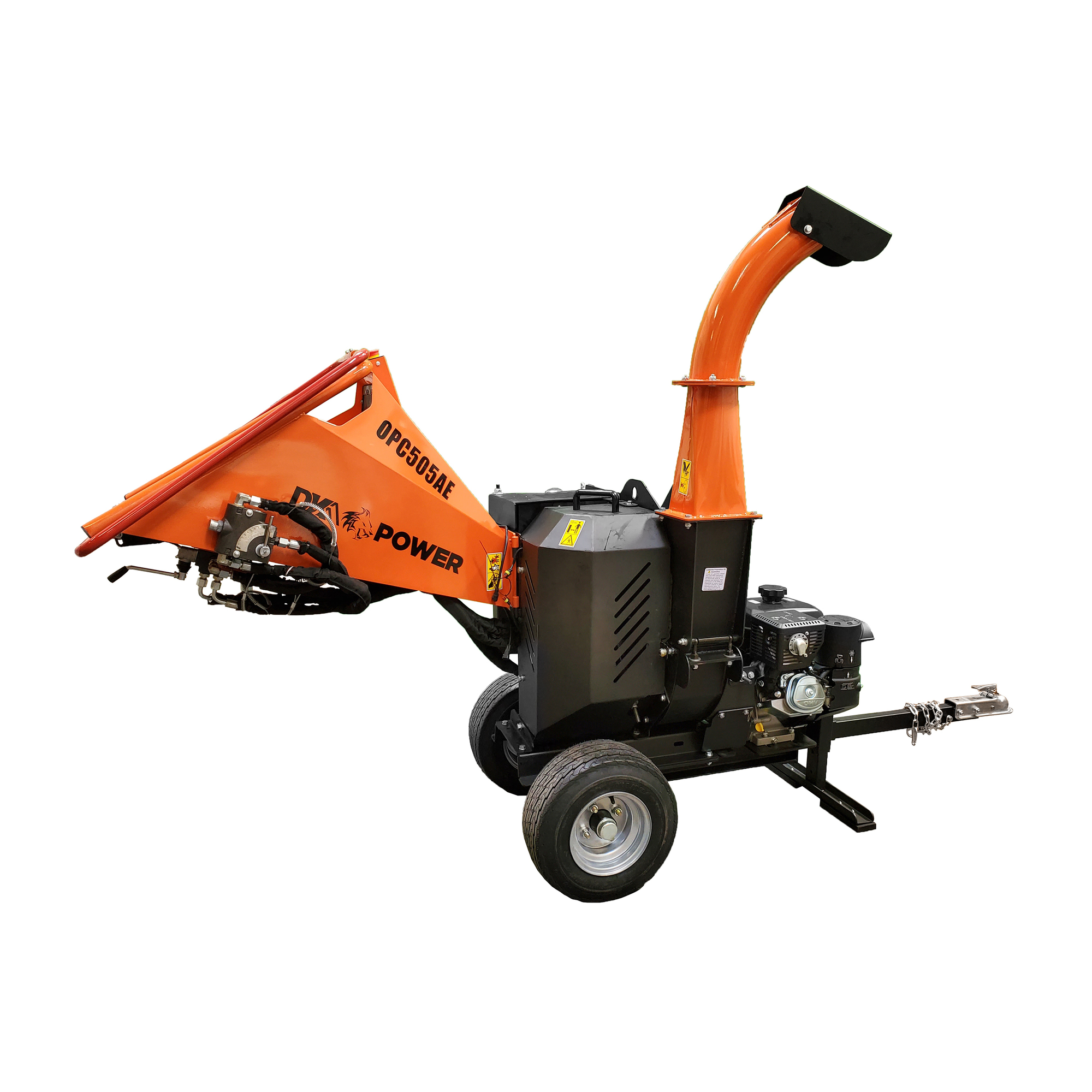 DK2 Power, 5Inch Auto-Feed Electric Start 14hp Disk Chipper, Engine Displacement 429 cc, Horsepower 14, Max. Cutting Thickness 5.25 in, Model OPC505AE