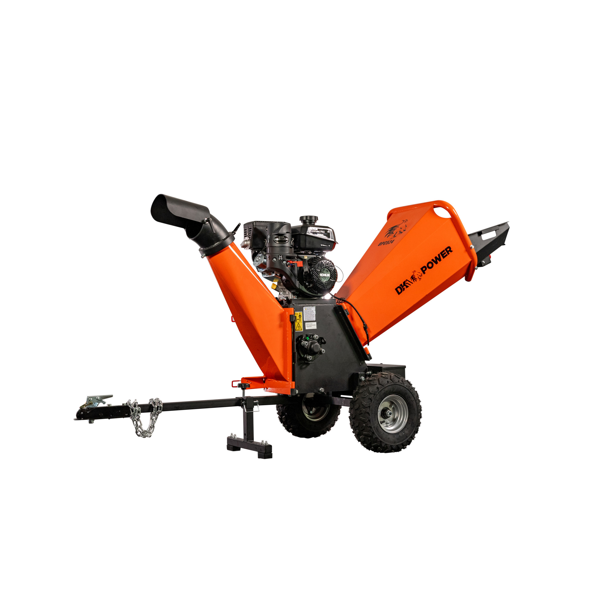 DK2 Power, 5Inch Kinetic Drum Chipper 9.5HP 277cc Engine, Engine Displacement 277 cc, Horsepower 9.5, Max. Cutting Thickness 5 in, Model OPC525