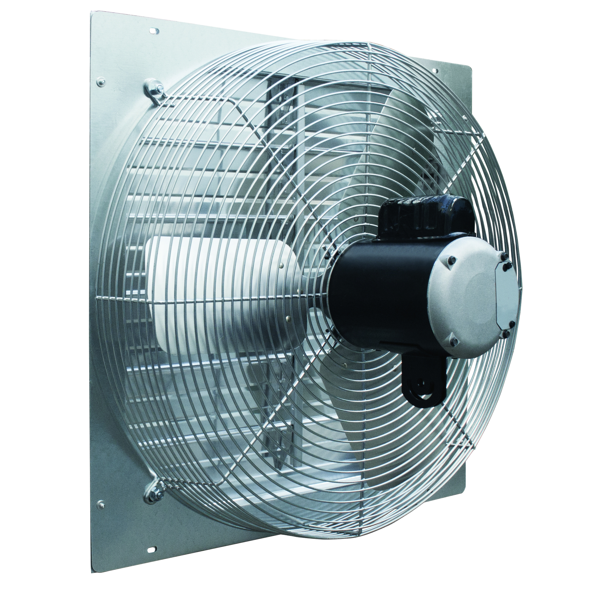 J&D Mfg., ES Shutter Fan, 24Inch, 115/230V, 1/2HP, Drive Type Direct, Fan Diameter 24 in, Air Delivery 4548 cfm, Model VES24