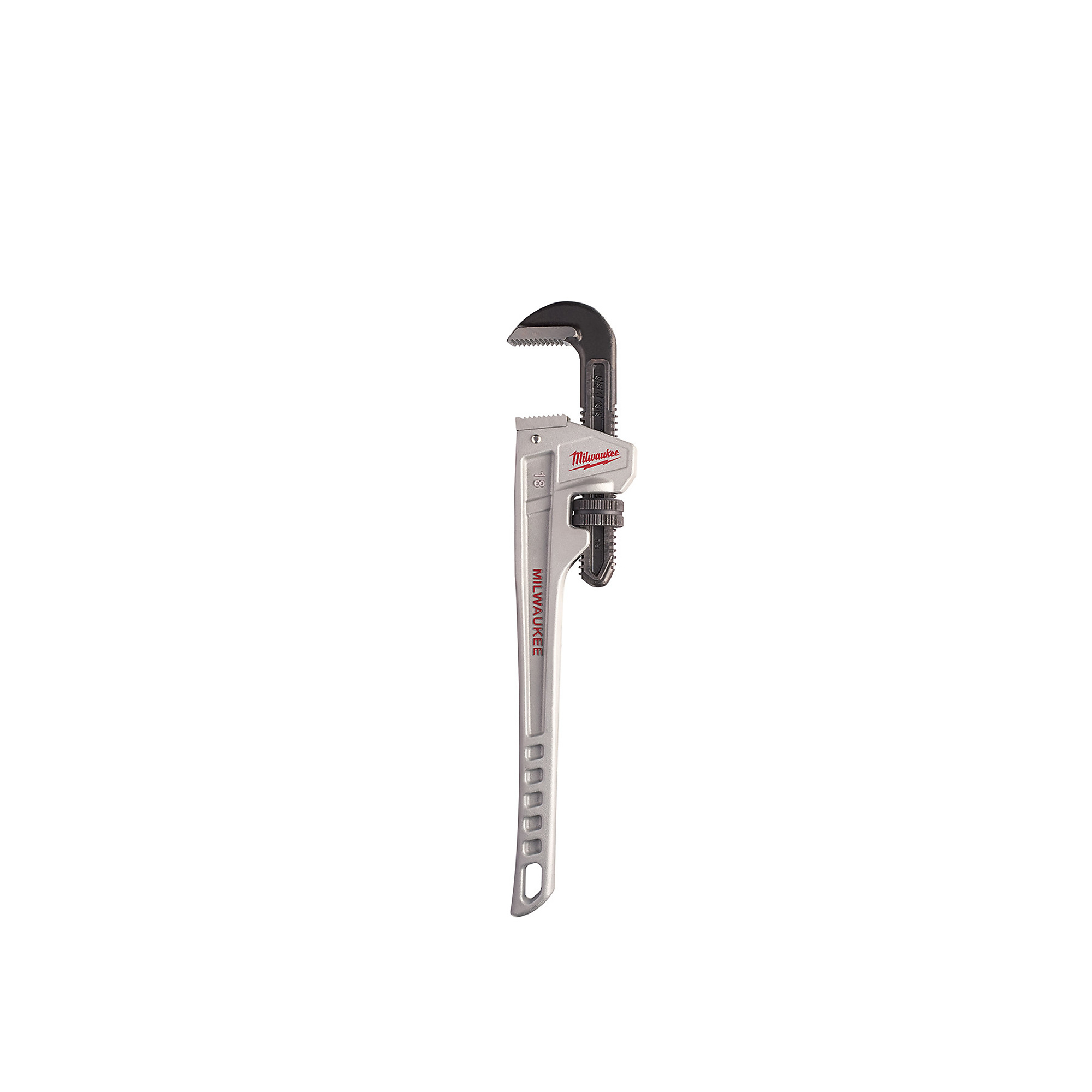 Milwaukee, 18â Aluminum Pipe Wrench, Pieces (qty.) 1, Measurement Standard Standard (SAE), Model 48-22-7218