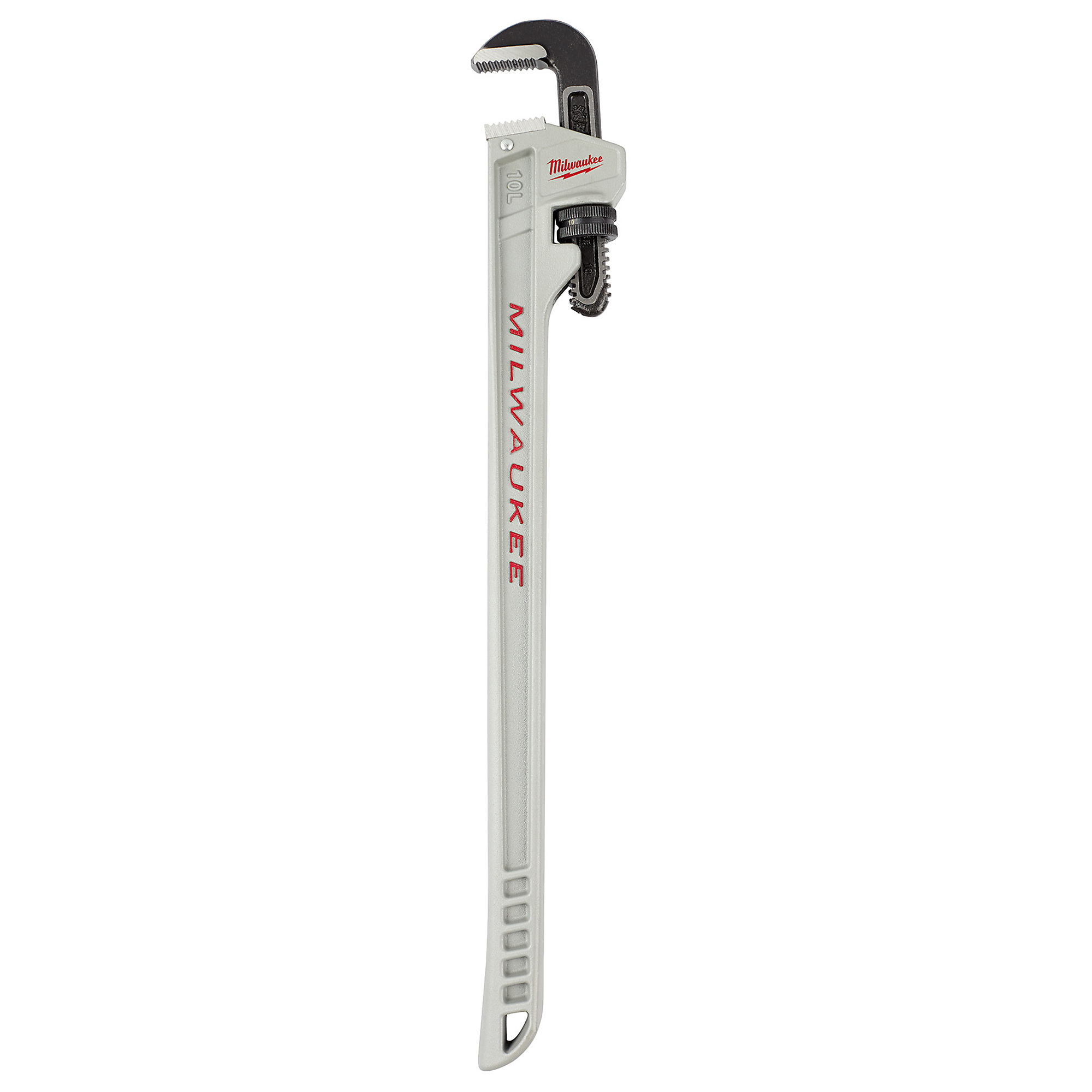 Milwaukee, 10L Aluminum Pipe Wrench with POWERLENGTH Handle, Pieces (qty.) 1, Tool Length 10.5 in, Measurement Standard Standard (SAE), Model 48-22-