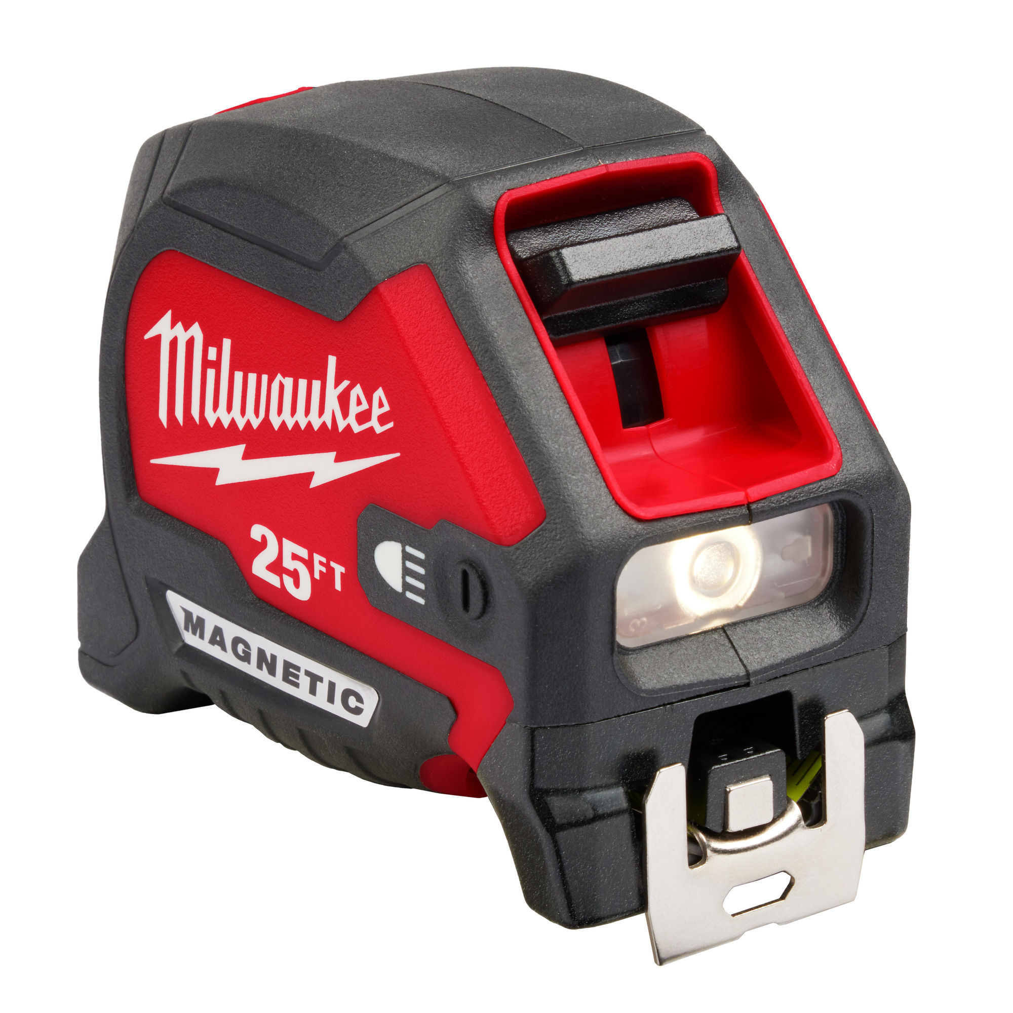 Milwaukee, 25ft. Magnetic Tape Measure w/Light, Length 25 ft, Measures up to 25 ft, Model 48-22-0428