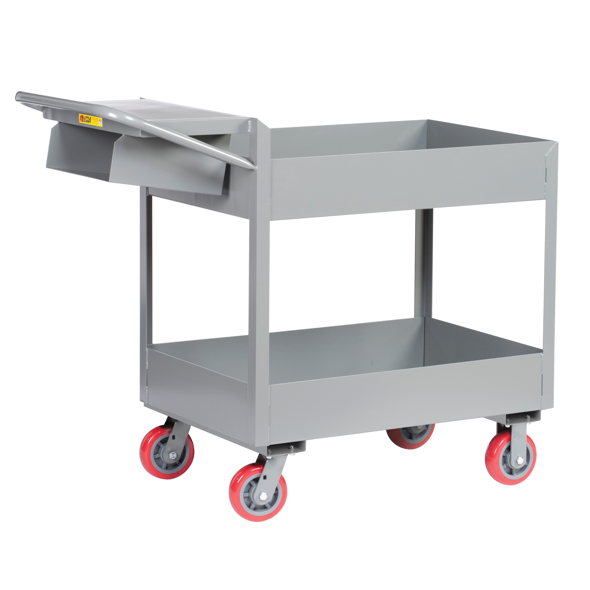 Little Giant, Deep Shelf Order Picking Truck, 18x30, 3600 lbs, Total Capacity 3600 lb, Shelves (qty.) 2, Material Carbon Steel, Model DS1830X6-6PYWSP