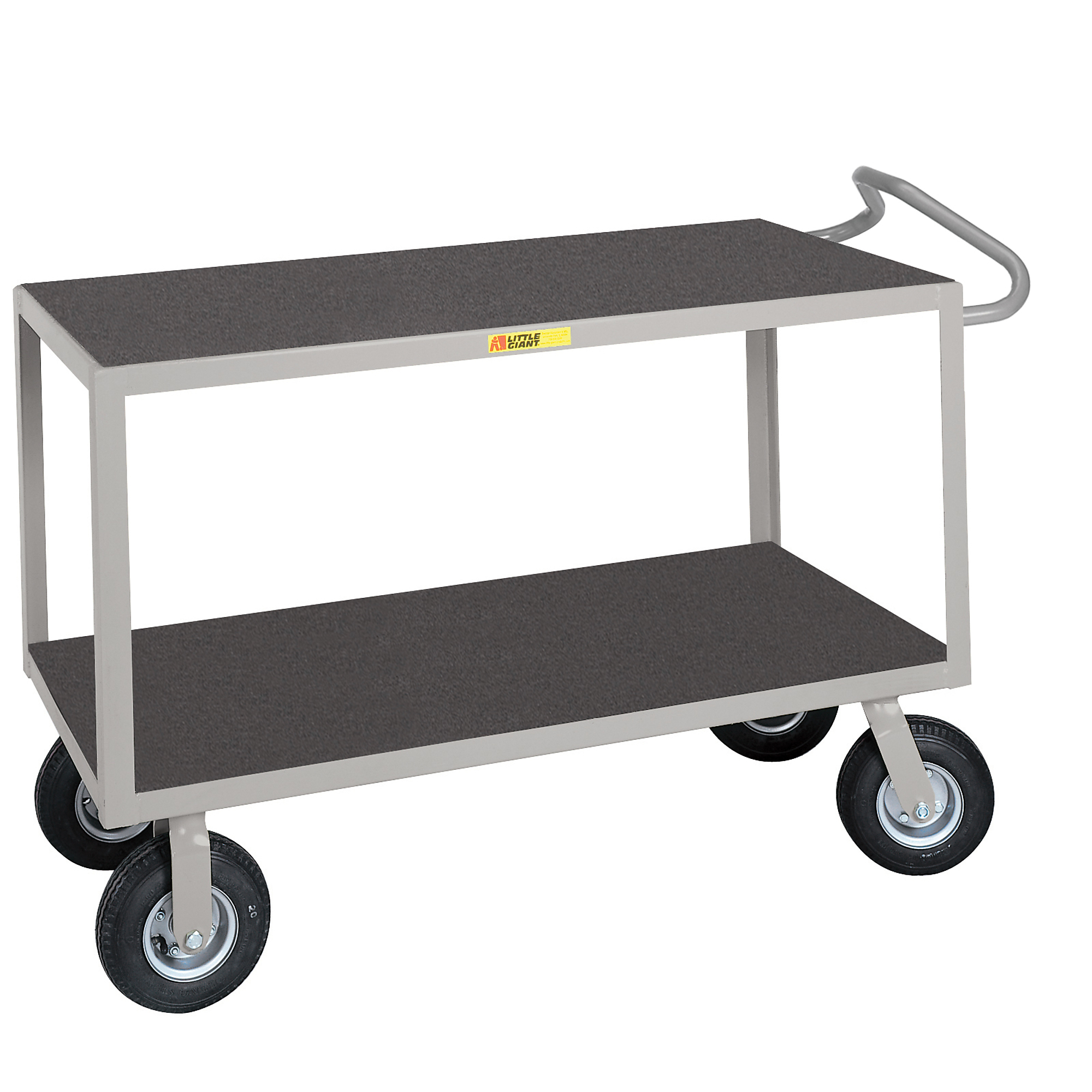 Little Giant, Ergonomic Handle Instrument Cart, 30x48, 1200 lbs, Total Capacity 1200 lb, Shelves (qty.) 2, Material Carbon Steel, Model ENGF-3048-9PM