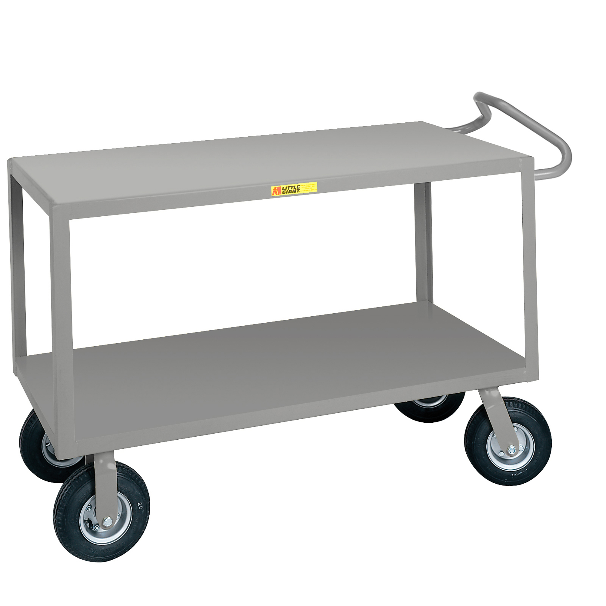 Little Giant, Ergonomic Handle Instrument Cart, 24x48, 1200 lbs, Total Capacity 1200 lb, Shelves (qty.) 2, Material Carbon Steel, Model ENGF-2448-9P