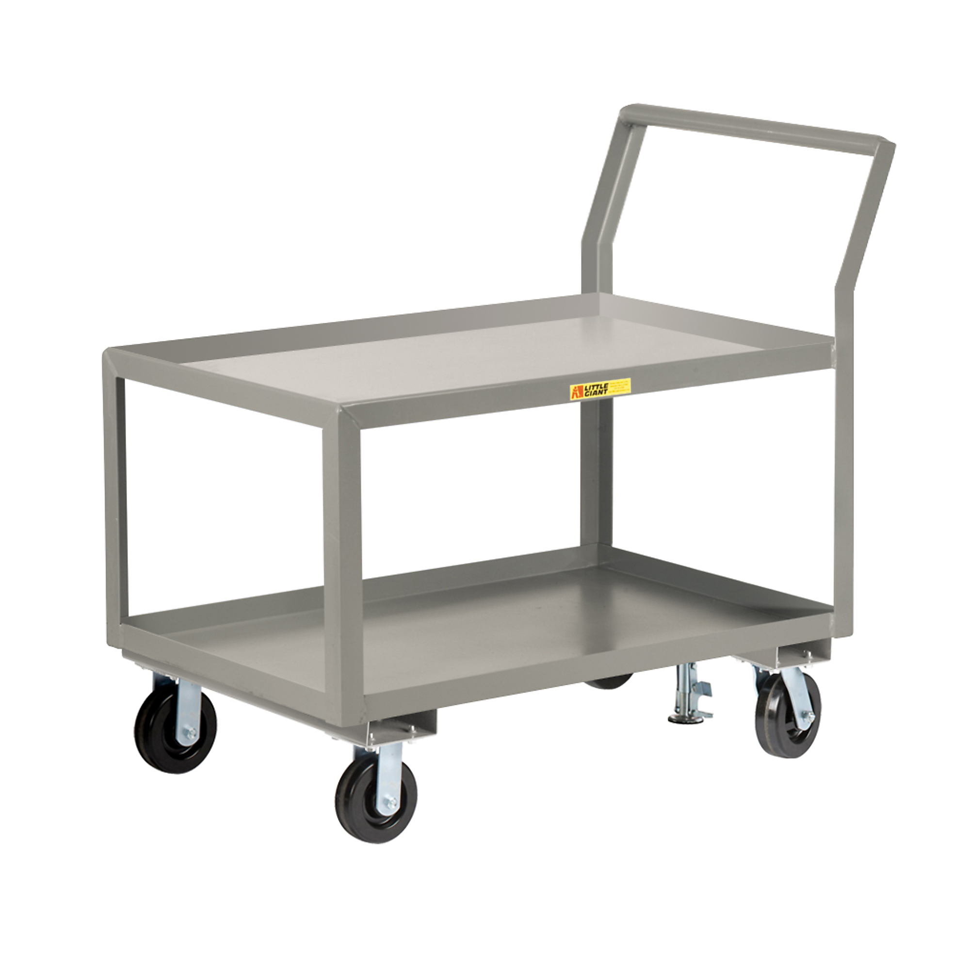 Little Giant, Sloped Handle HD Shelf Cart, 30x60, 3600 lbs, Total Capacity 3600 lb, Shelves (qty.) 2, Material Carbon Steel, Model GLK-3060-6PH-FL