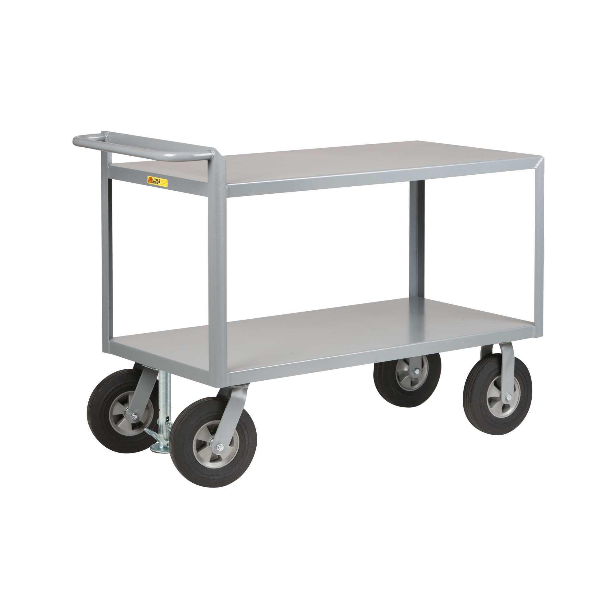 Little Giant, Cushion-Load Shelf Trucks, 24x48, 1500 lbs, Total Capacity 1500 lb, Shelves (qty.) 2, Material Carbon Steel, Model G-2448-10SRFL