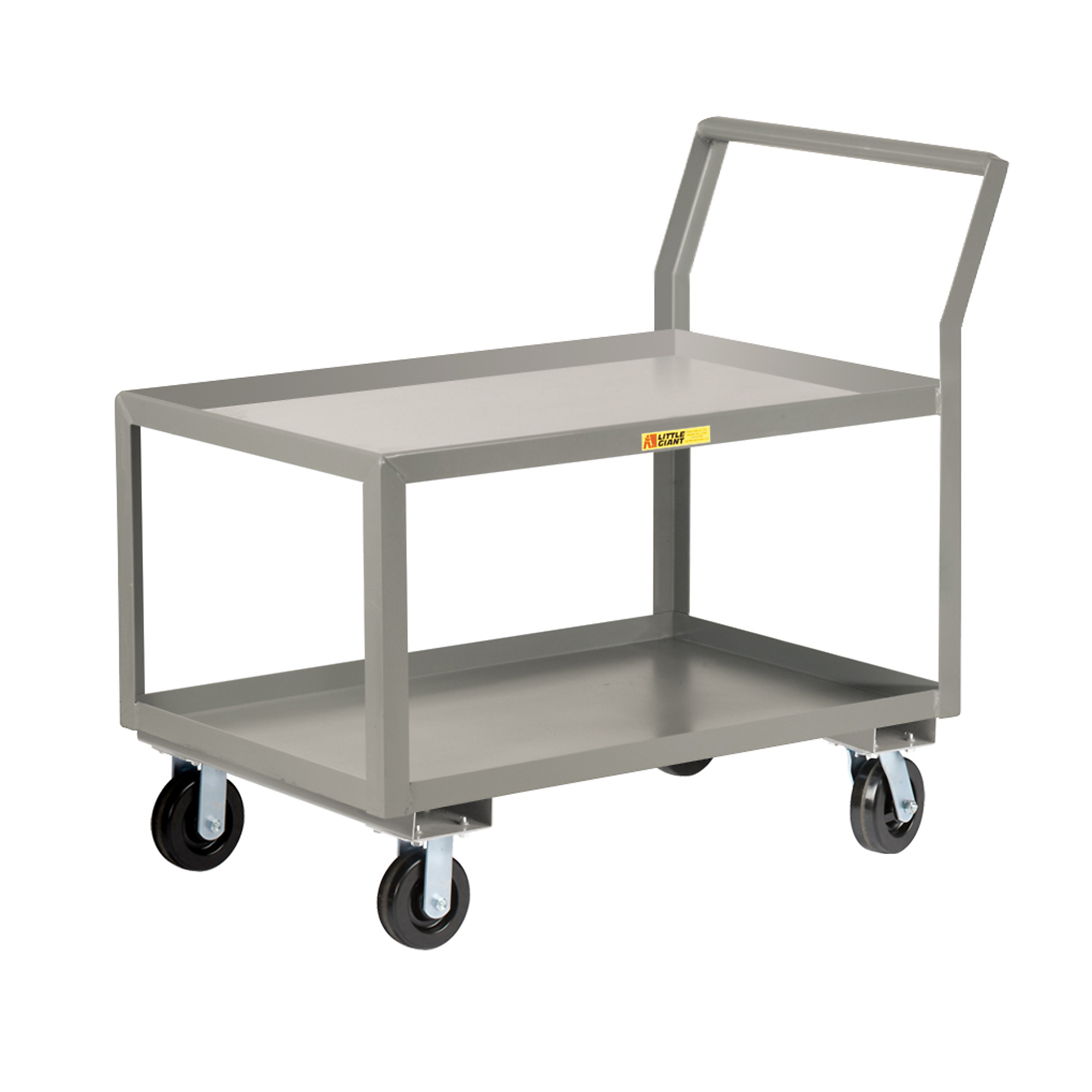 Little Giant, Sloped Handle HD Shelf Cart, 30x60, 3600 lbs, Total Capacity 3600 lb, Shelves (qty.) 2, Material Carbon Steel, Model GLK-3060-6PH