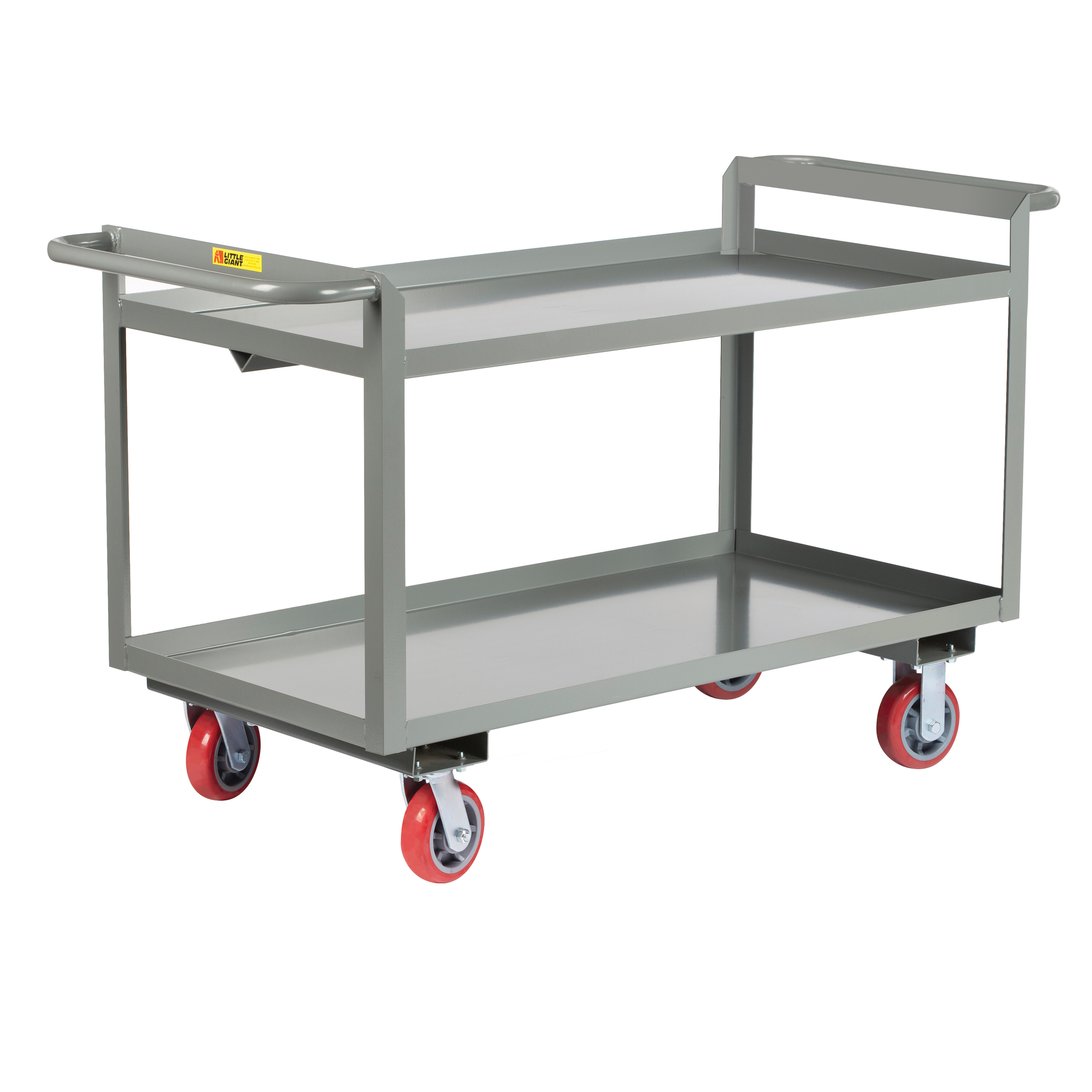 Little Giant, Double Handled HD Shelf Truck, 30x60, 3600 lbs, Total Capacity 3600 lb, Shelves (qty.) 2, Material Carbon Steel, Model GL-3060-6PY-2H