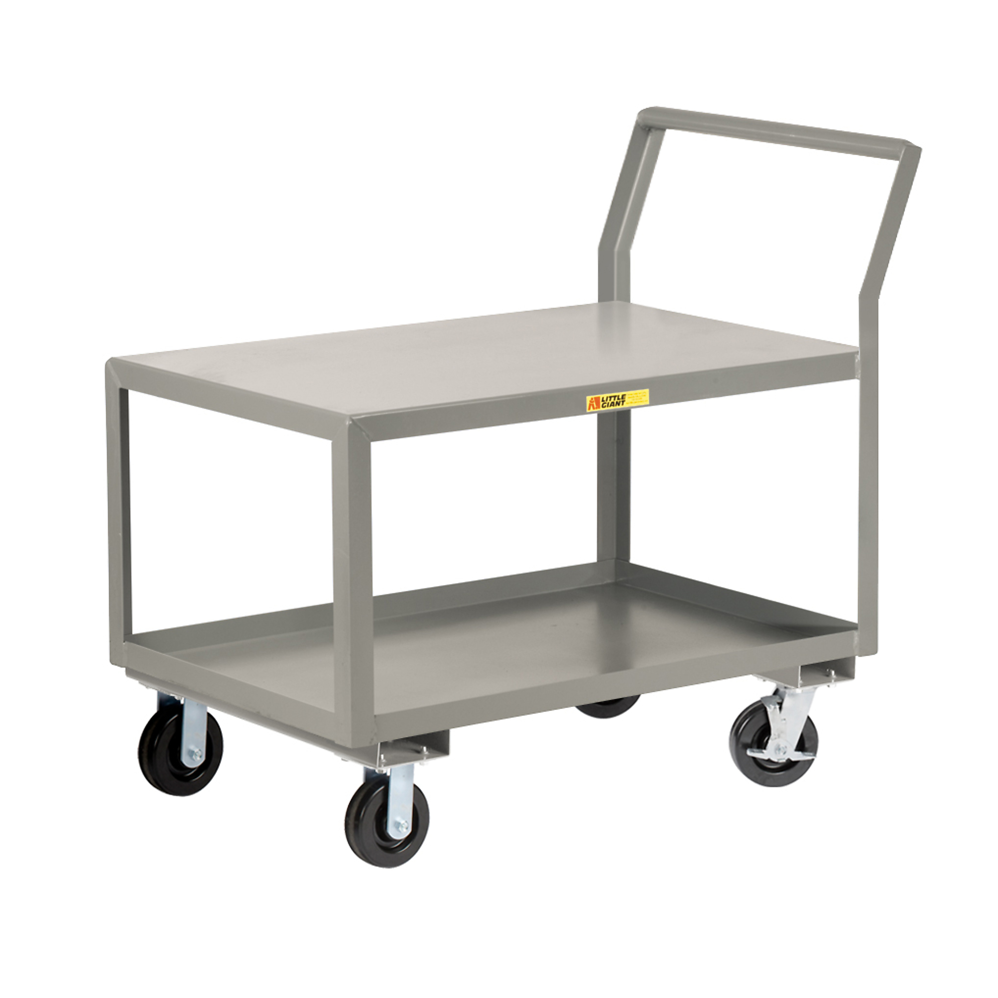 Little Giant, Sloped Handle HD Shelf Cart, 24x36, 3600 lbs, Total Capacity 3600 lb, Shelves (qty.) 2, Material Carbon Steel, Model GCK-2436-6PHBRK