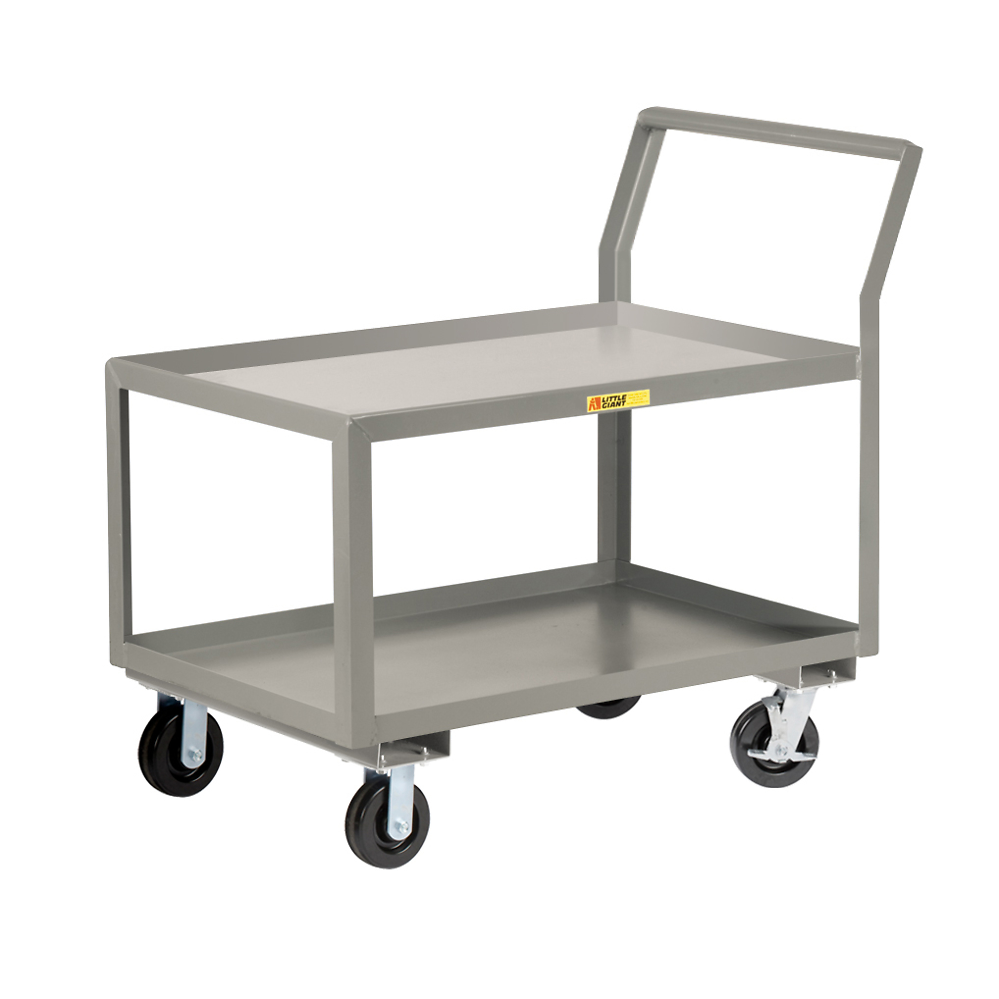 Little Giant, Sloped Handle HD Shelf Cart, 30x60, 3600 lbs, Total Capacity 3600 lb, Shelves (qty.) 2, Material Carbon Steel, Model GLK-3060-6PHBRK