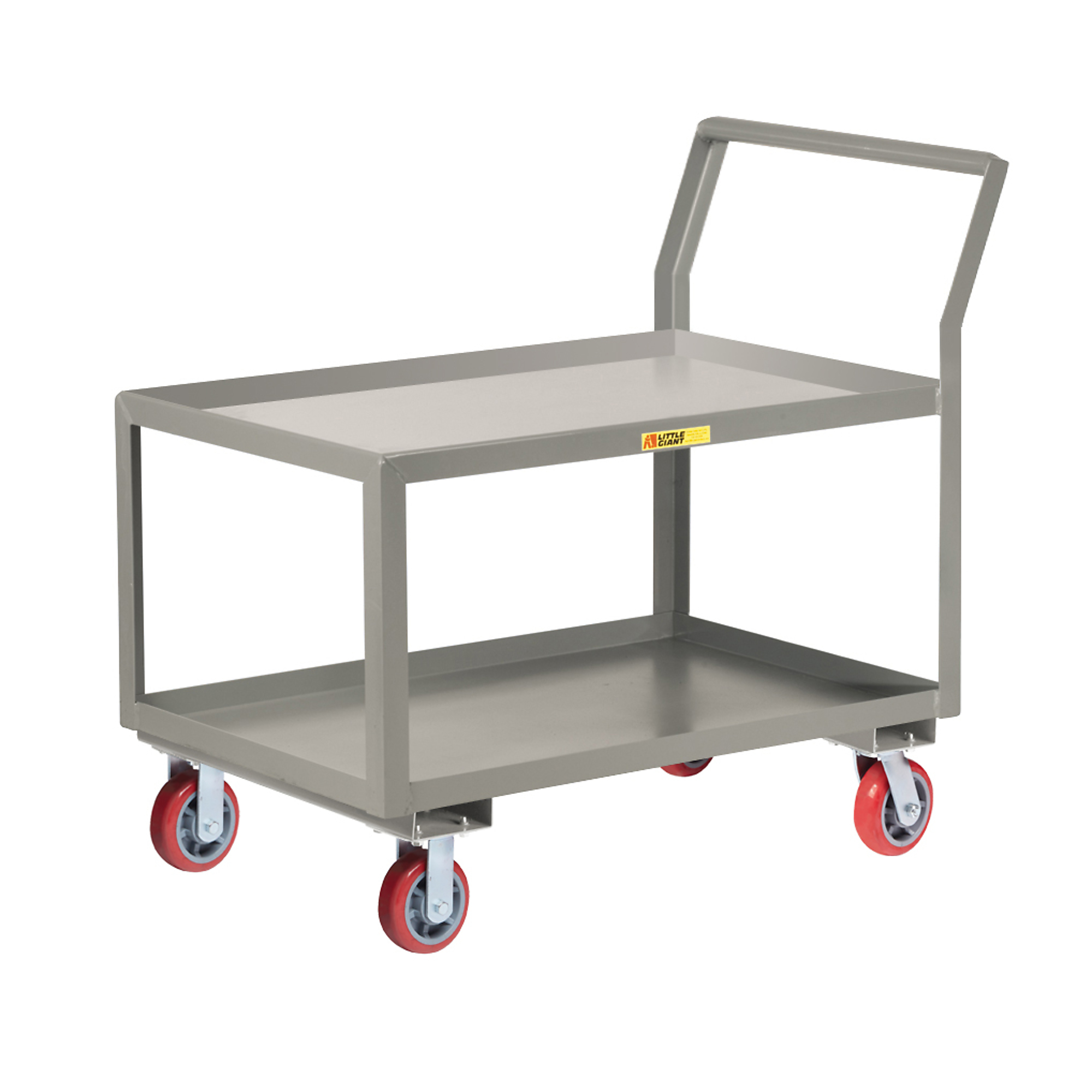 Little Giant, Sloped Handle HD Shelf Cart, 30x60, 3600 lbs, Total Capacity 3600 lb, Shelves (qty.) 2, Material Carbon Steel, Model GLK-3060-6PY