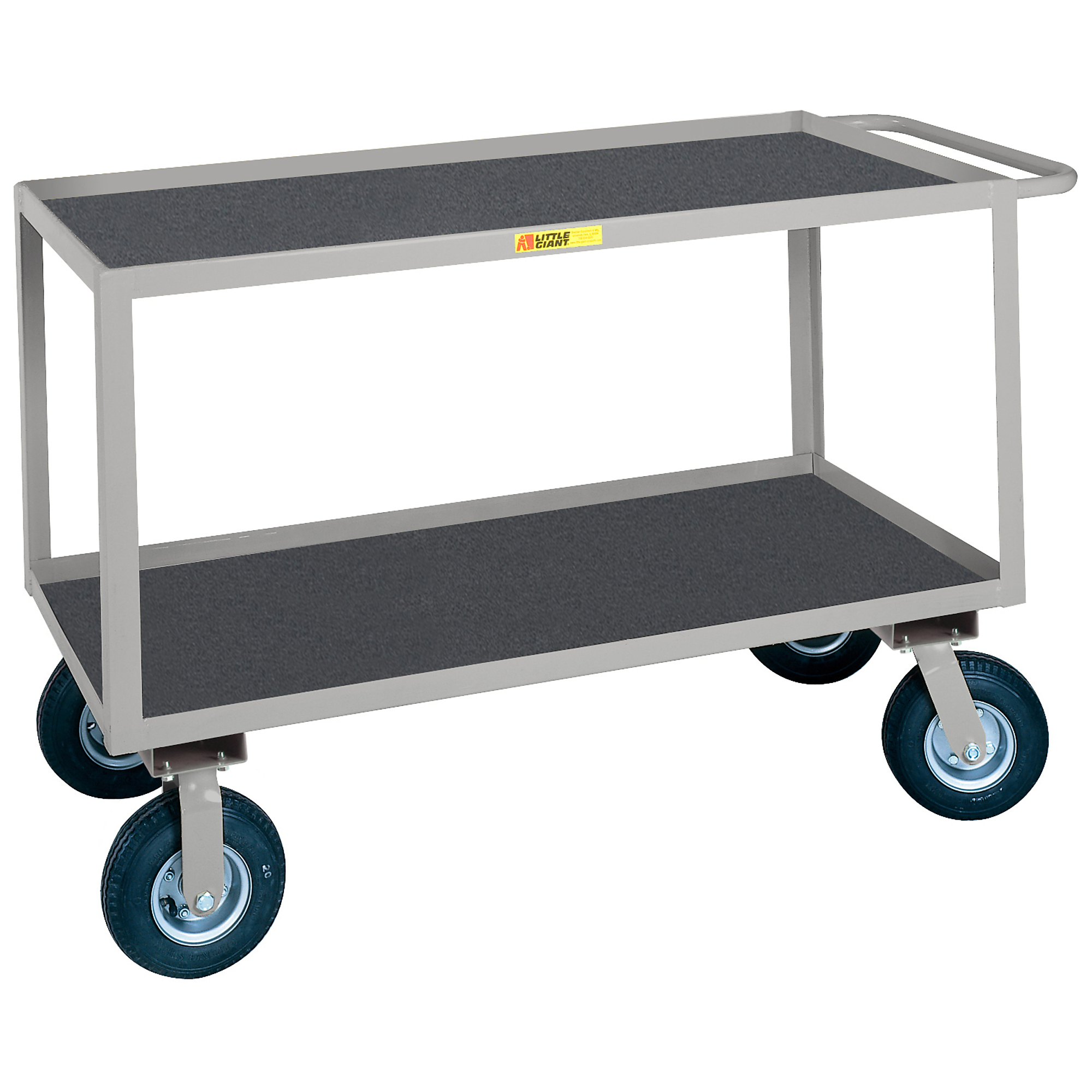 Little Giant, Flush-Handle Instrument Cart, 24x36, 1200 lbs, Total Capacity 1200 lb, Shelves (qty.) 2, Material Carbon Steel, Model GLF-2436-9PM