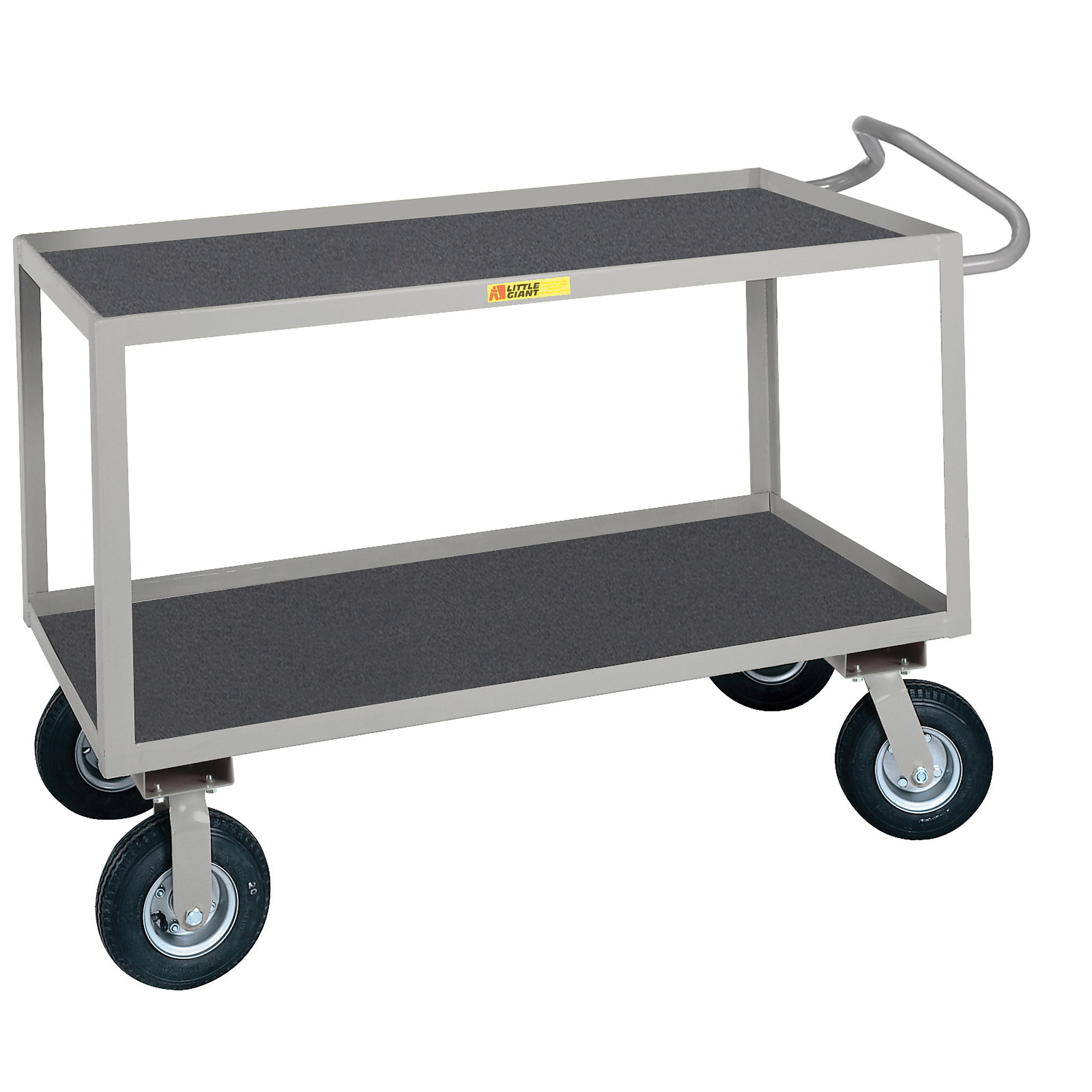 Little Giant, Ergonomic Handle Instrument Cart, 24x36, 1200 lbs, Total Capacity 1200 lb, Shelves (qty.) 2, Material Carbon Steel, Model ENGLF-2436-9PM