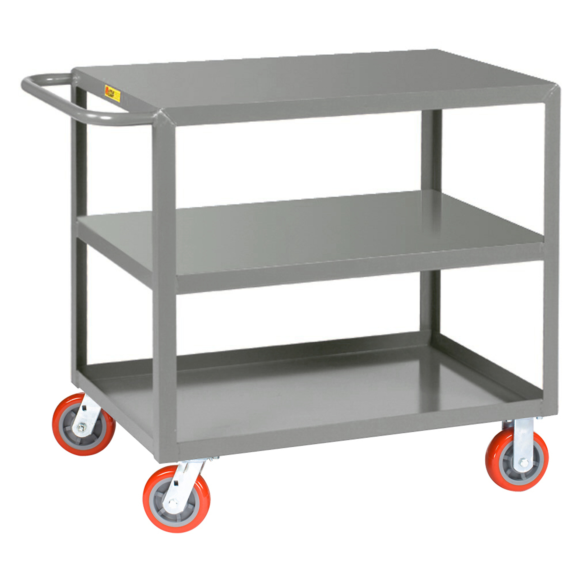 Little Giant, Welded Service Cart, 24x36, 2000 lbs, Total Capacity 2000 lb, Shelves (qty.) 3, Material Carbon Steel, Model 3LG-2436-6PY