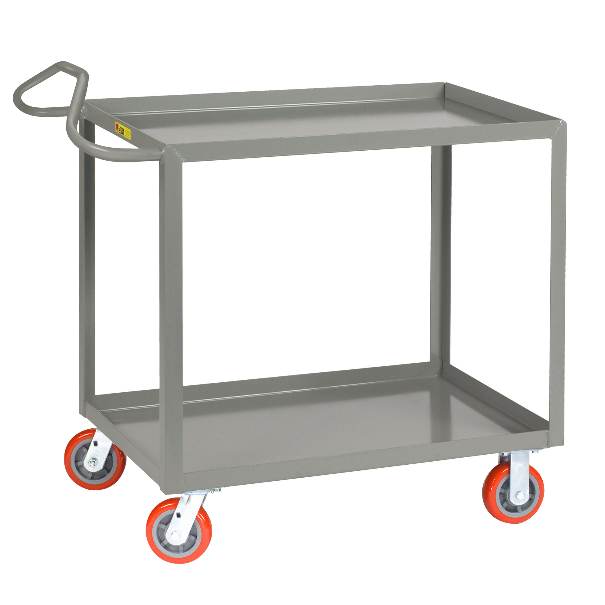 Little Giant, Ergonomic Shelf Trucks, 24x36, 2000 lbs, Total Capacity 2000 lb, Shelves (qty.) 2, Material Carbon Steel, Model ENLGL-2436-6PY