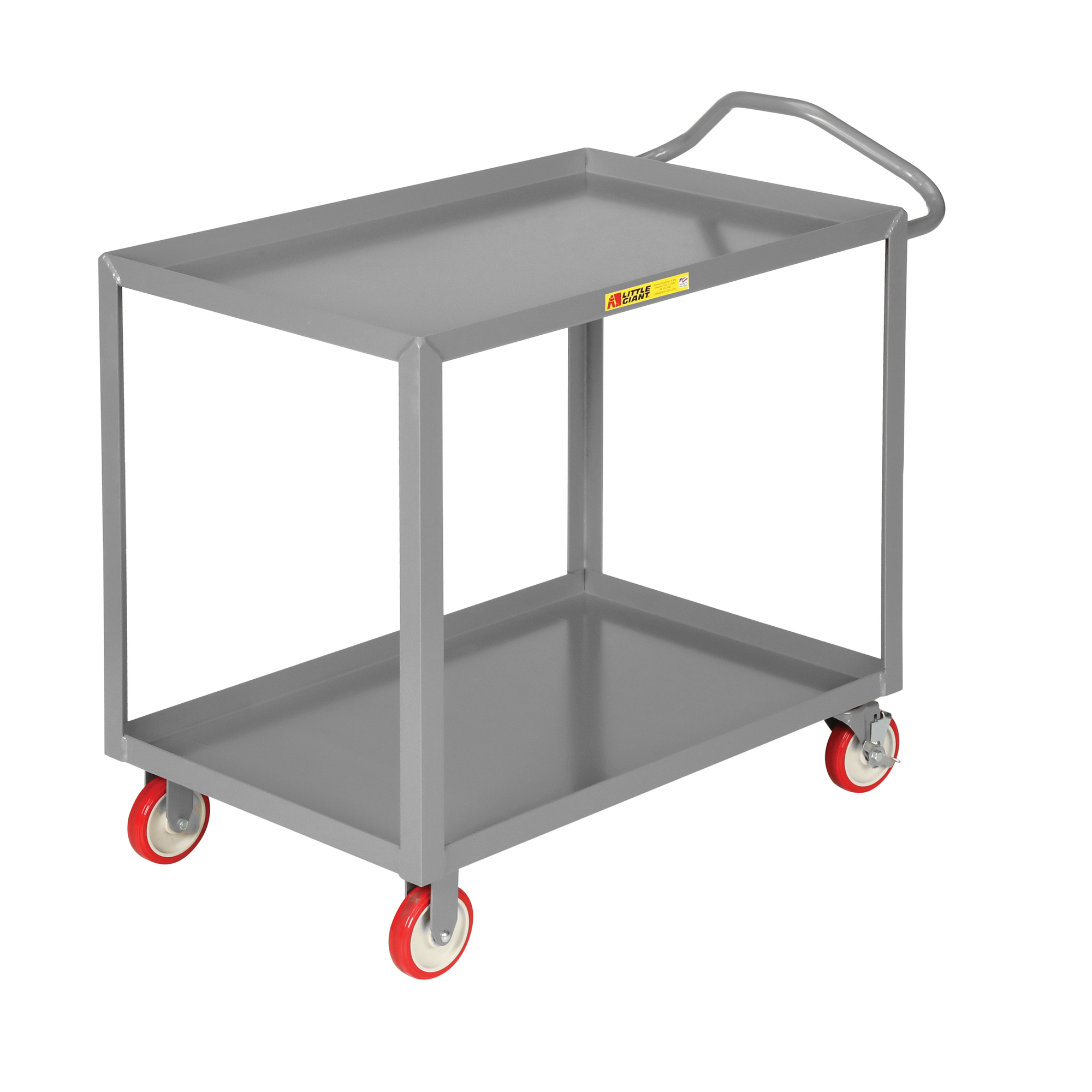 Little Giant, Ergonomic Shelf Truck, 30x48, 1200 lbs, Total Capacity 1200 lb, Shelves (qty.) 2, Material Carbon Steel, Model ENLGL-3048-BRK